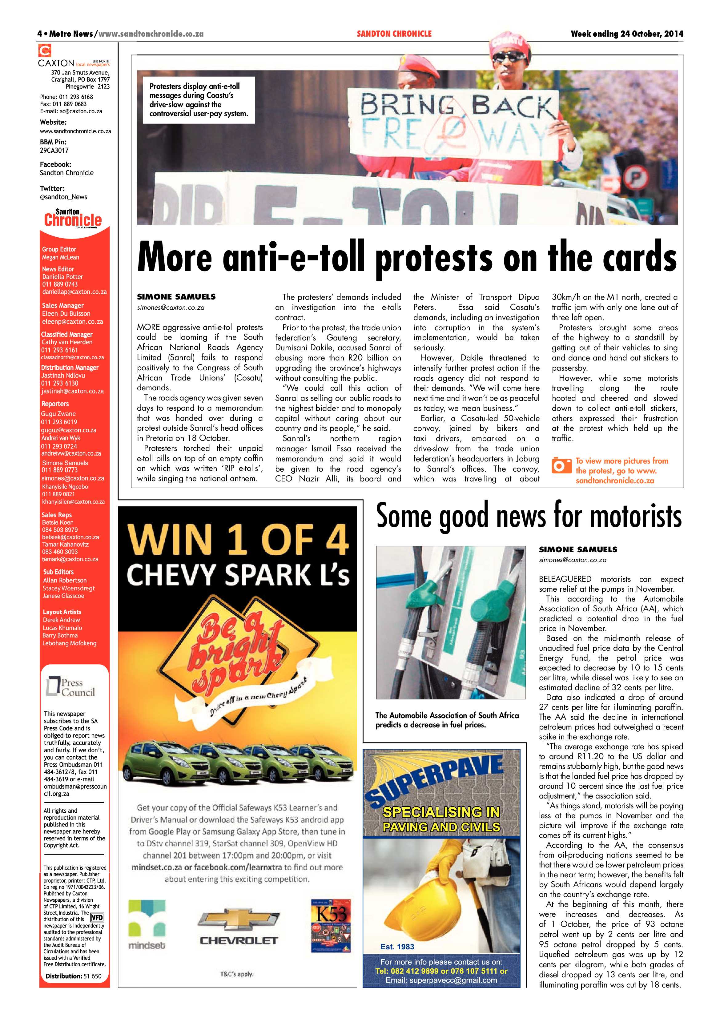 Sandton Chronicle 24 October 2014 page 4