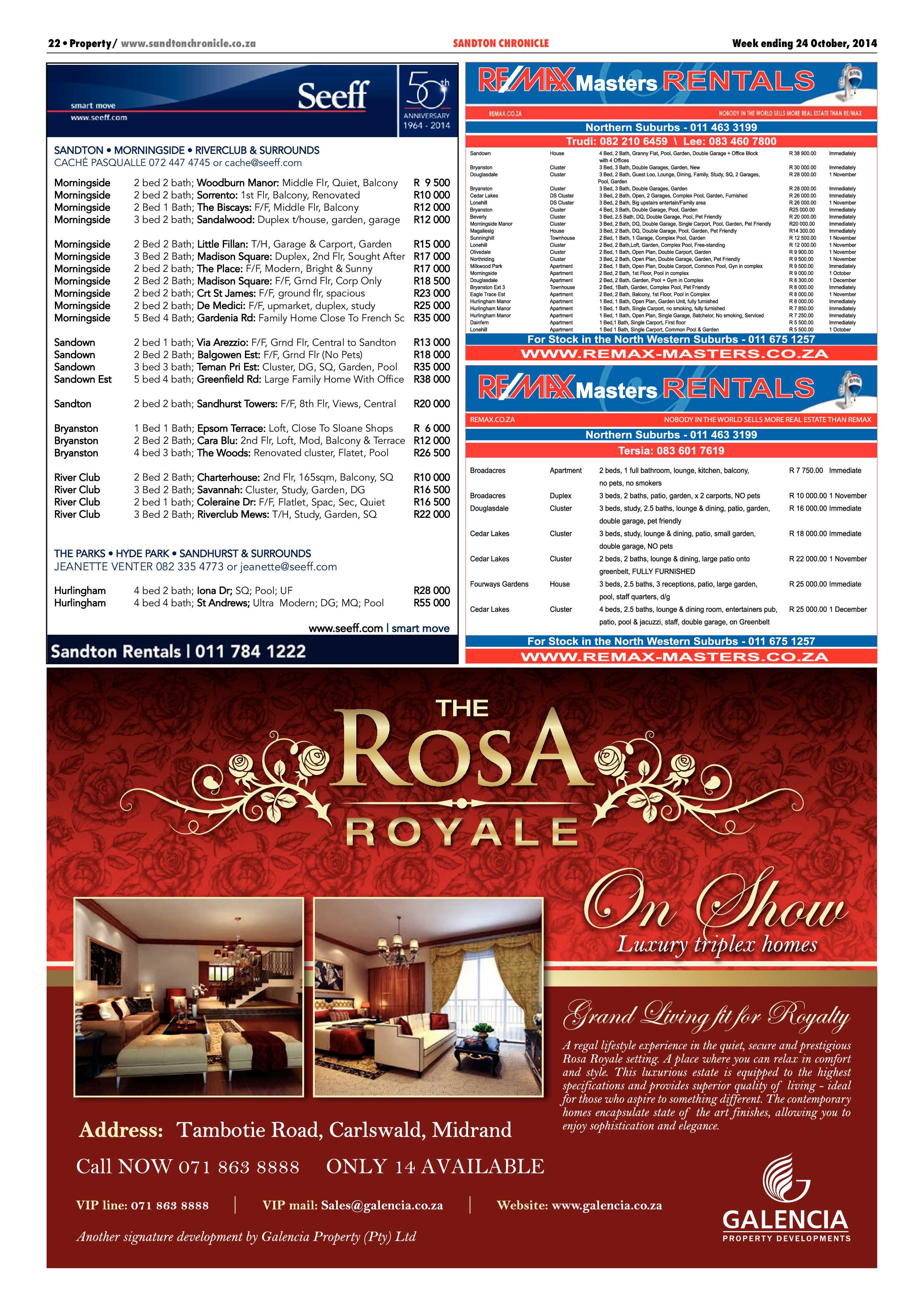 Sandton Chronicle 24 October 2014 page 50