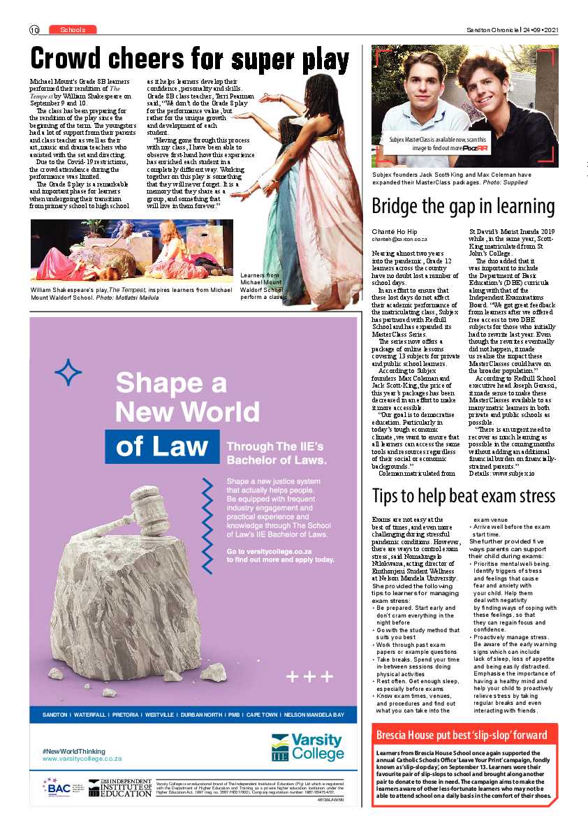 Sandton Chronicle 24 September 2021 page 10