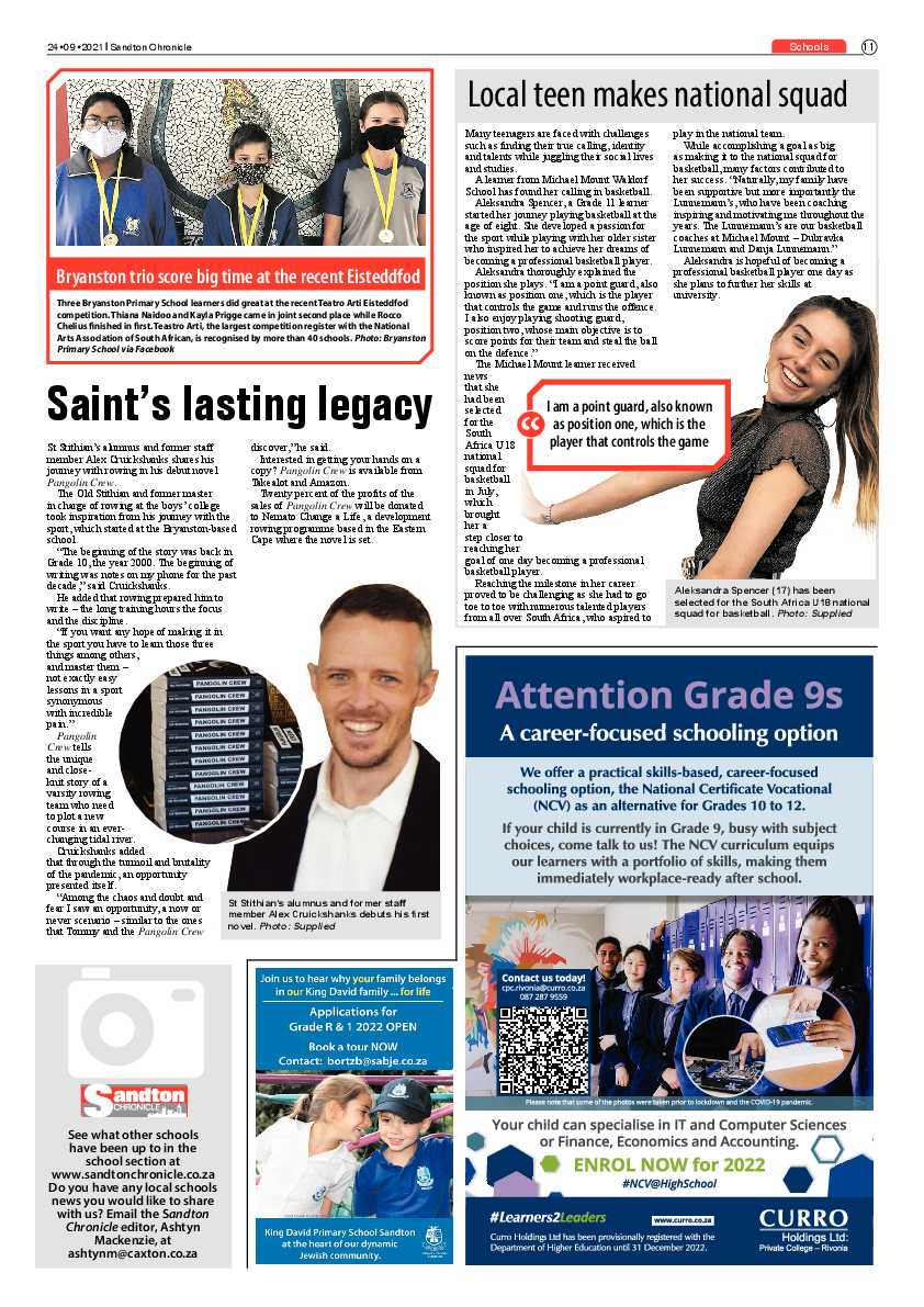 Sandton Chronicle 24 September 2021 page 11