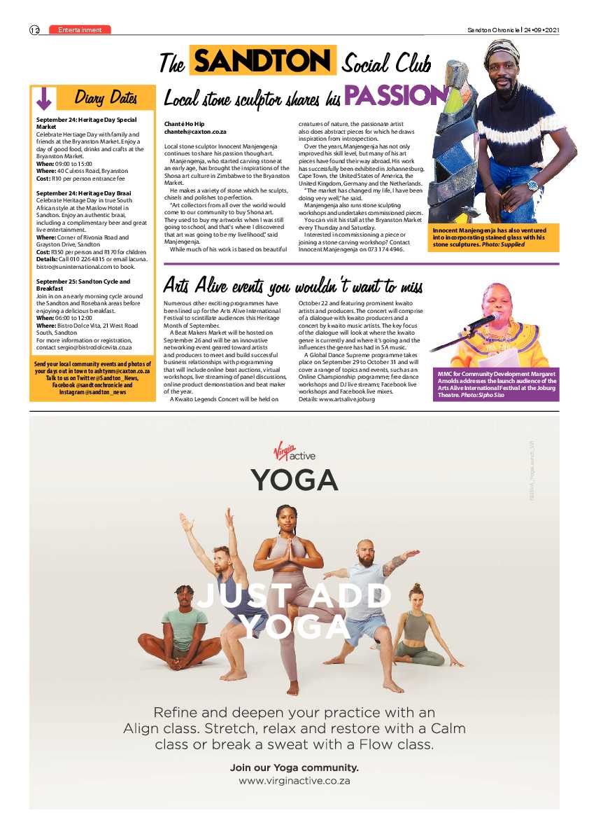 Sandton Chronicle 24 September 2021 page 12