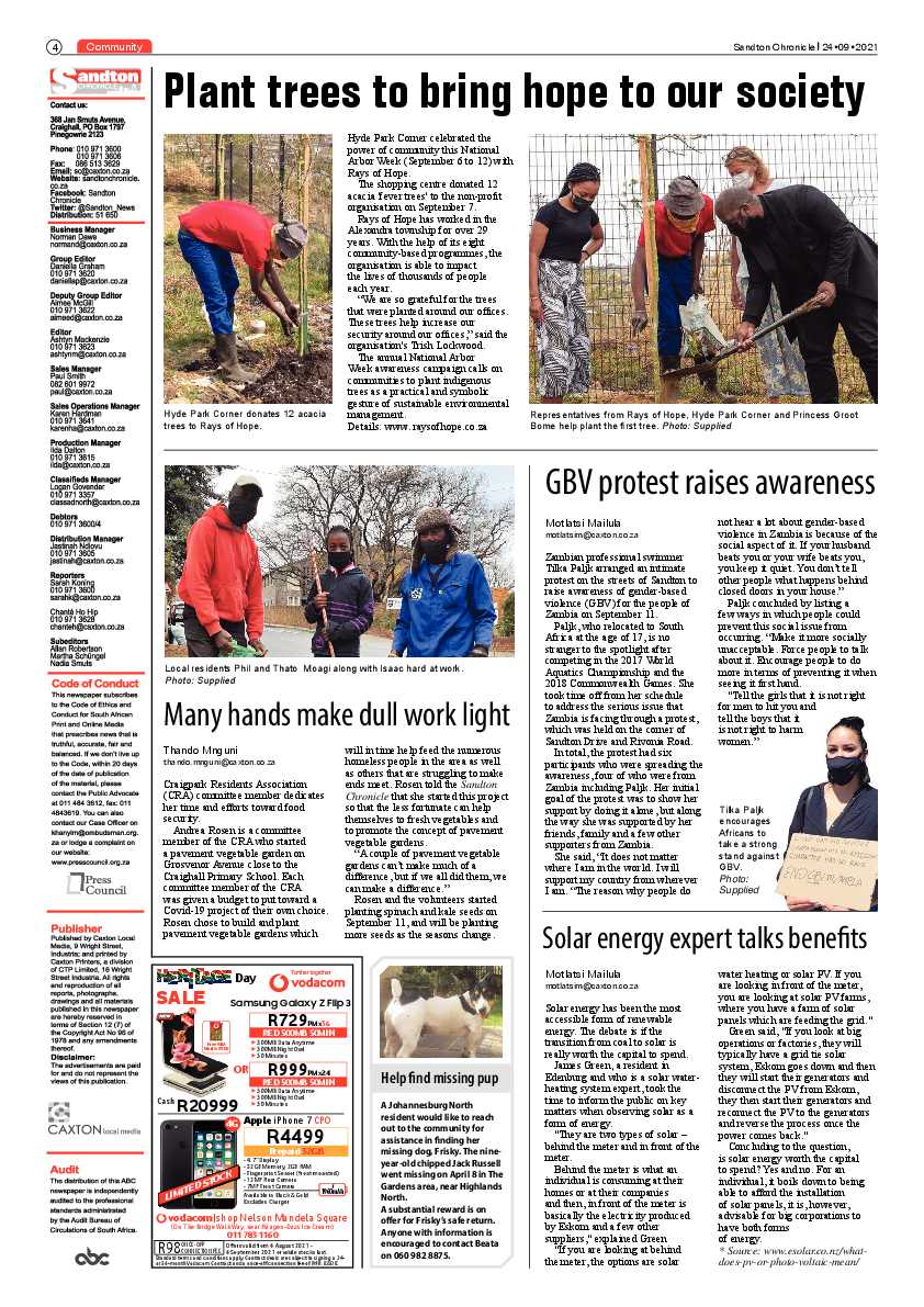 Sandton Chronicle 24 September 2021 page 4