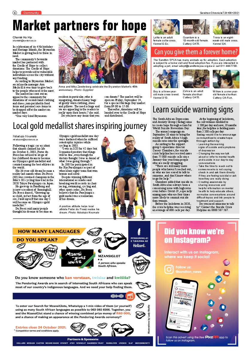 Sandton Chronicle 24 September 2021 page 6