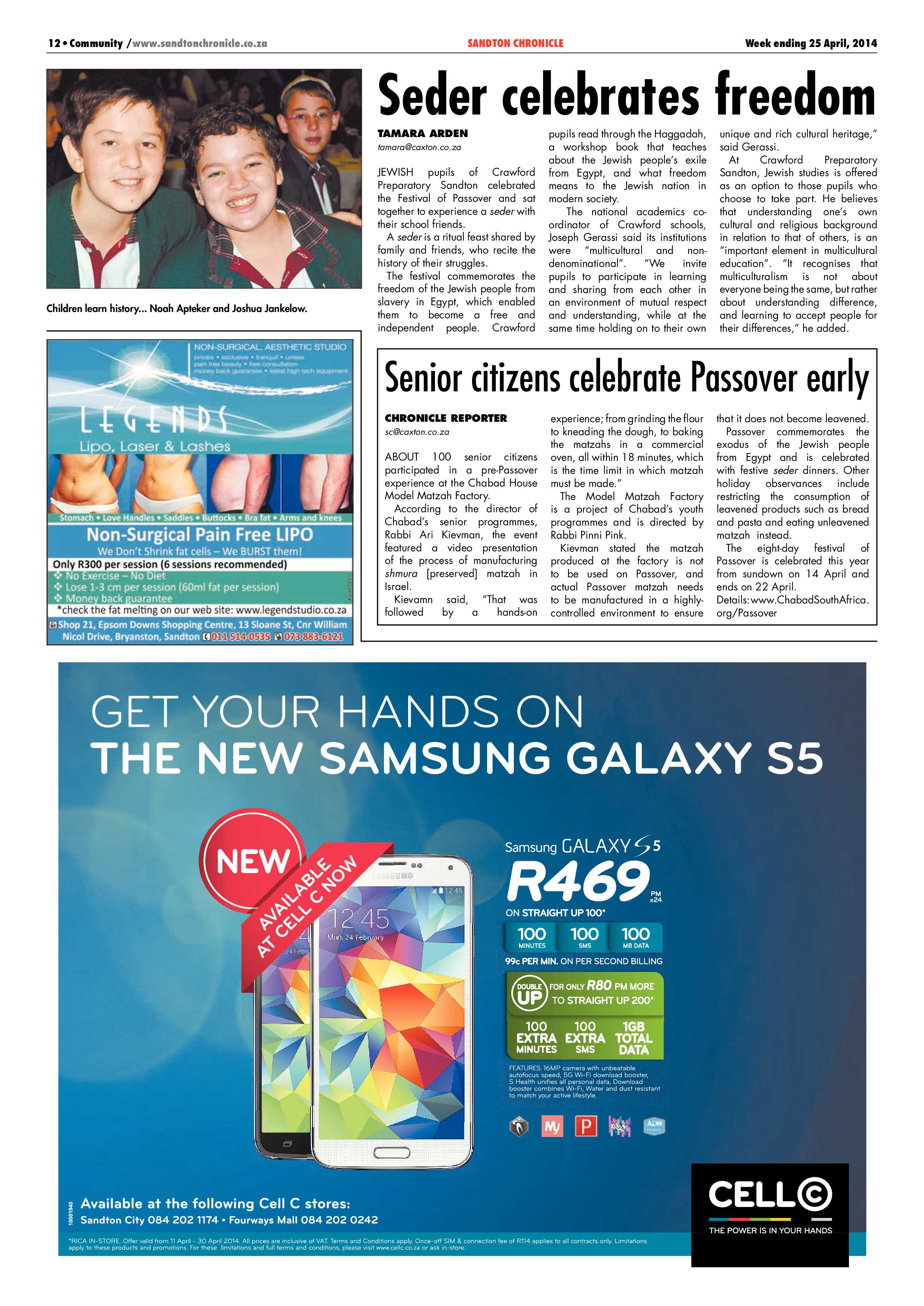 Sandton Chronicle 25 April 2014 page 12