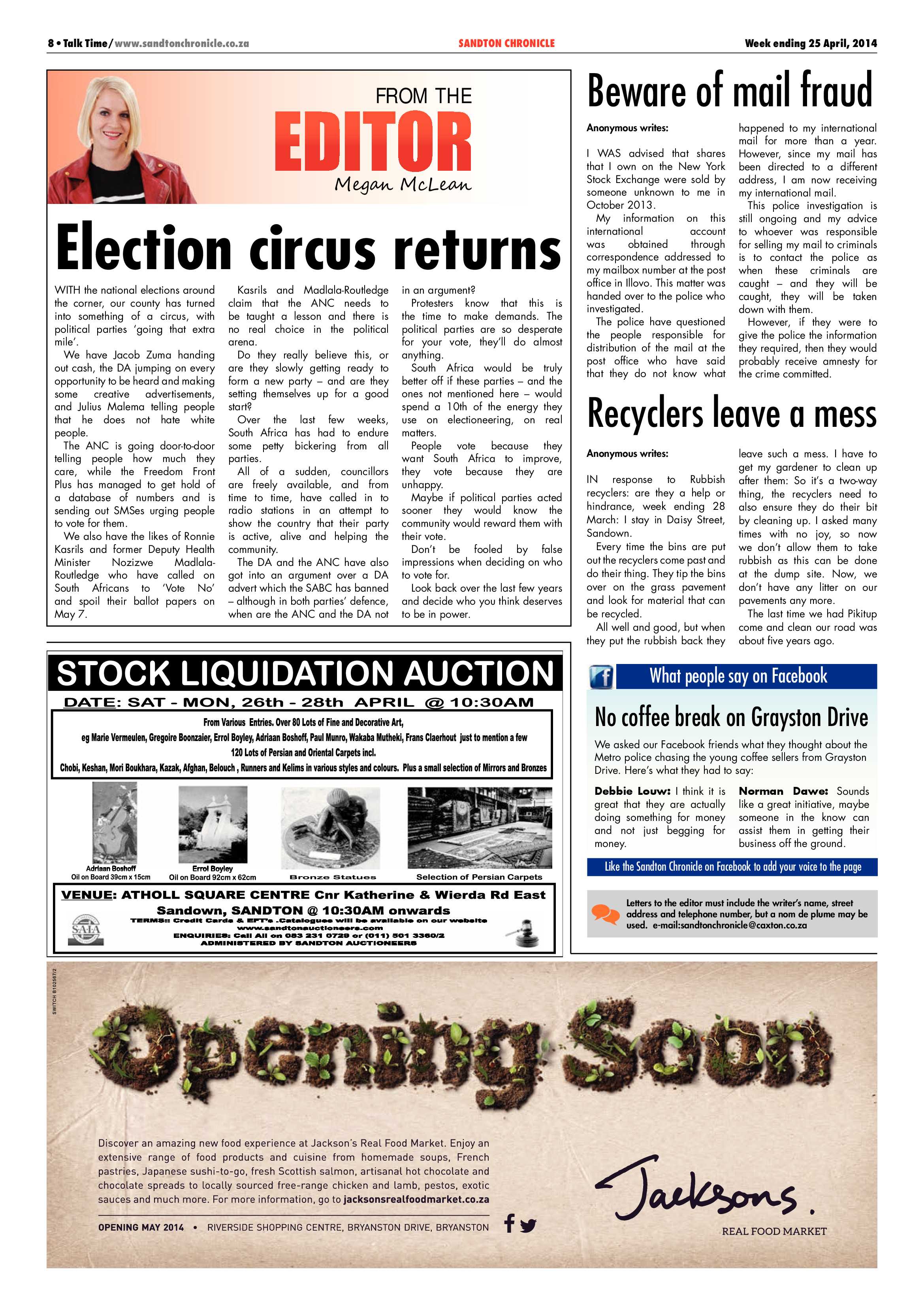 Sandton Chronicle 25 April 2014 page 8