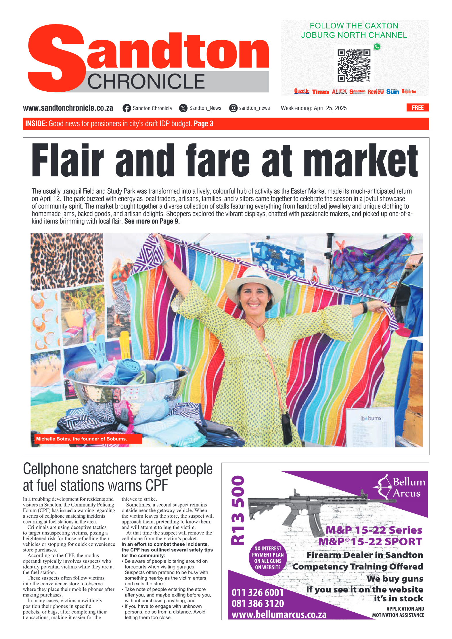 Sandton Chronicle 25 April 2025 page 1
