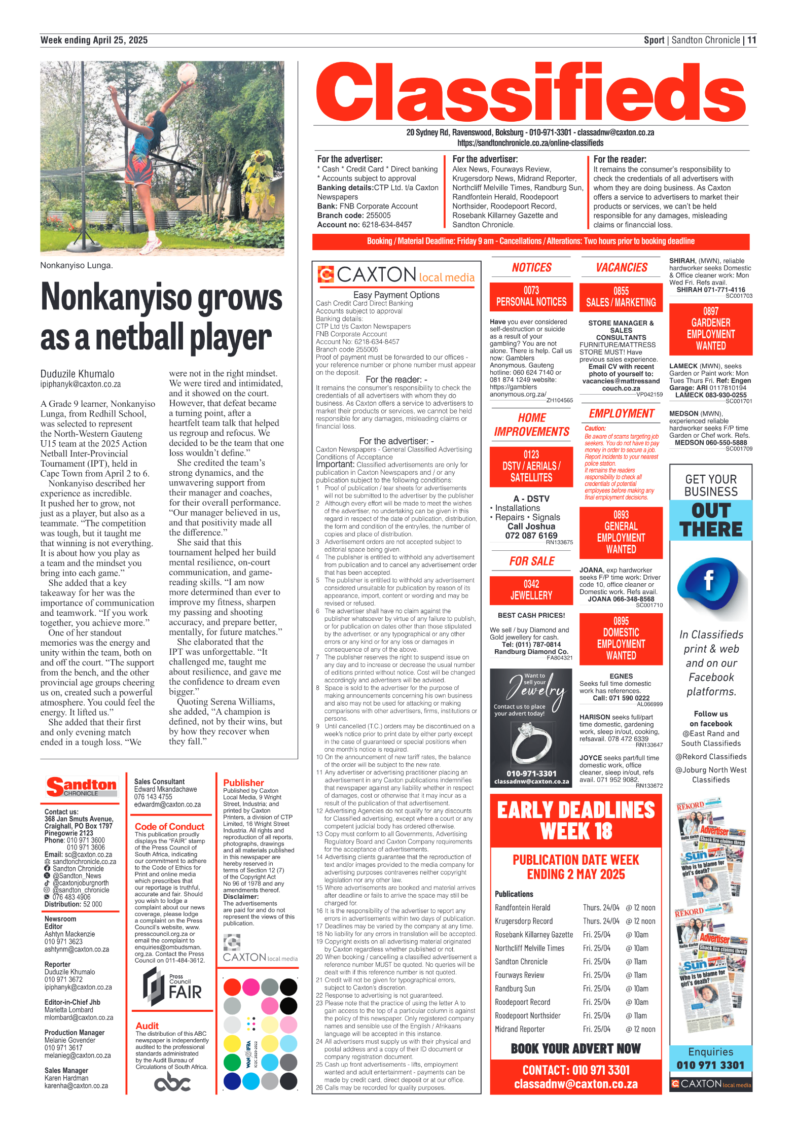 Sandton Chronicle 25 April 2025 page 11