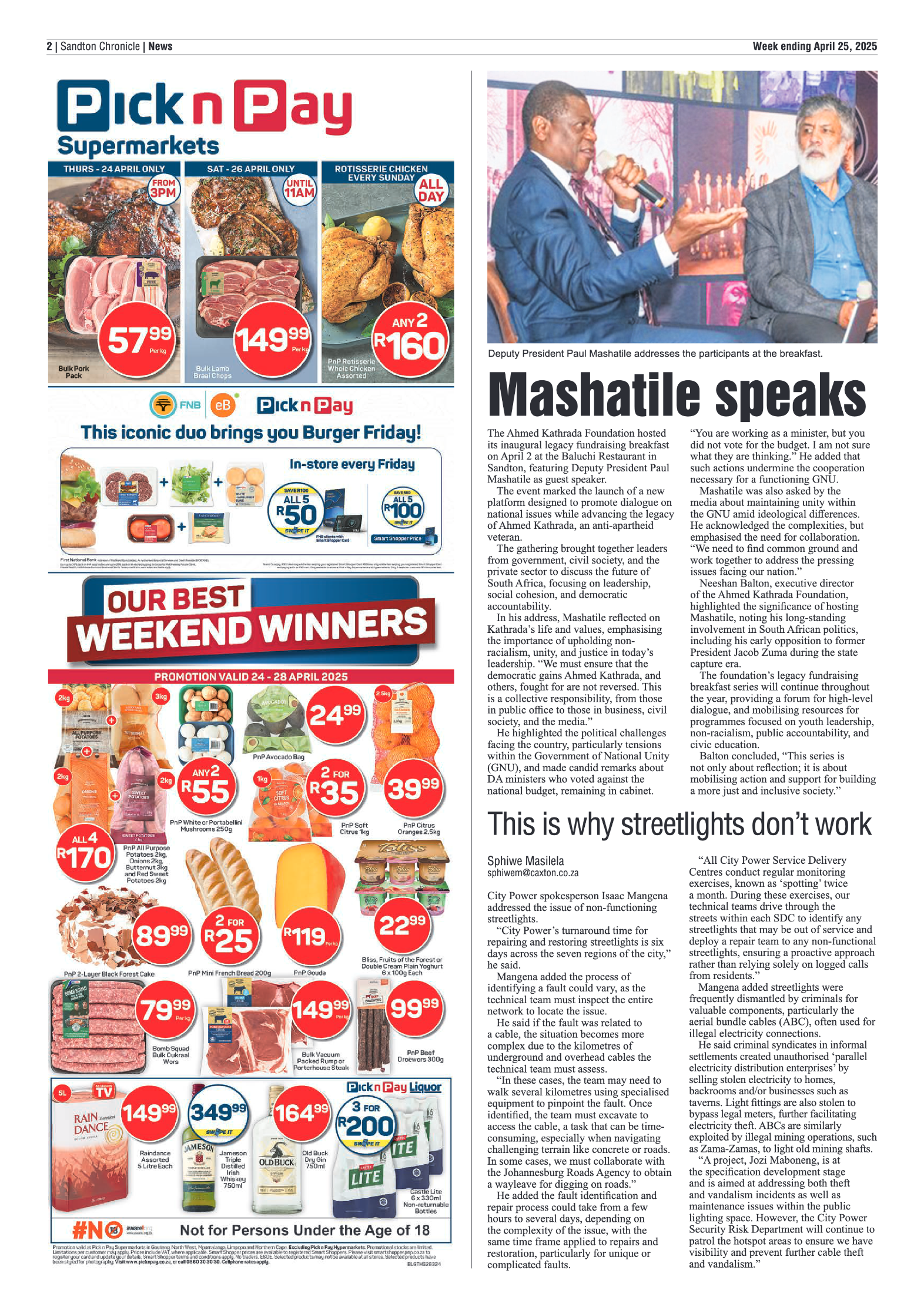 Sandton Chronicle 25 April 2025 page 2