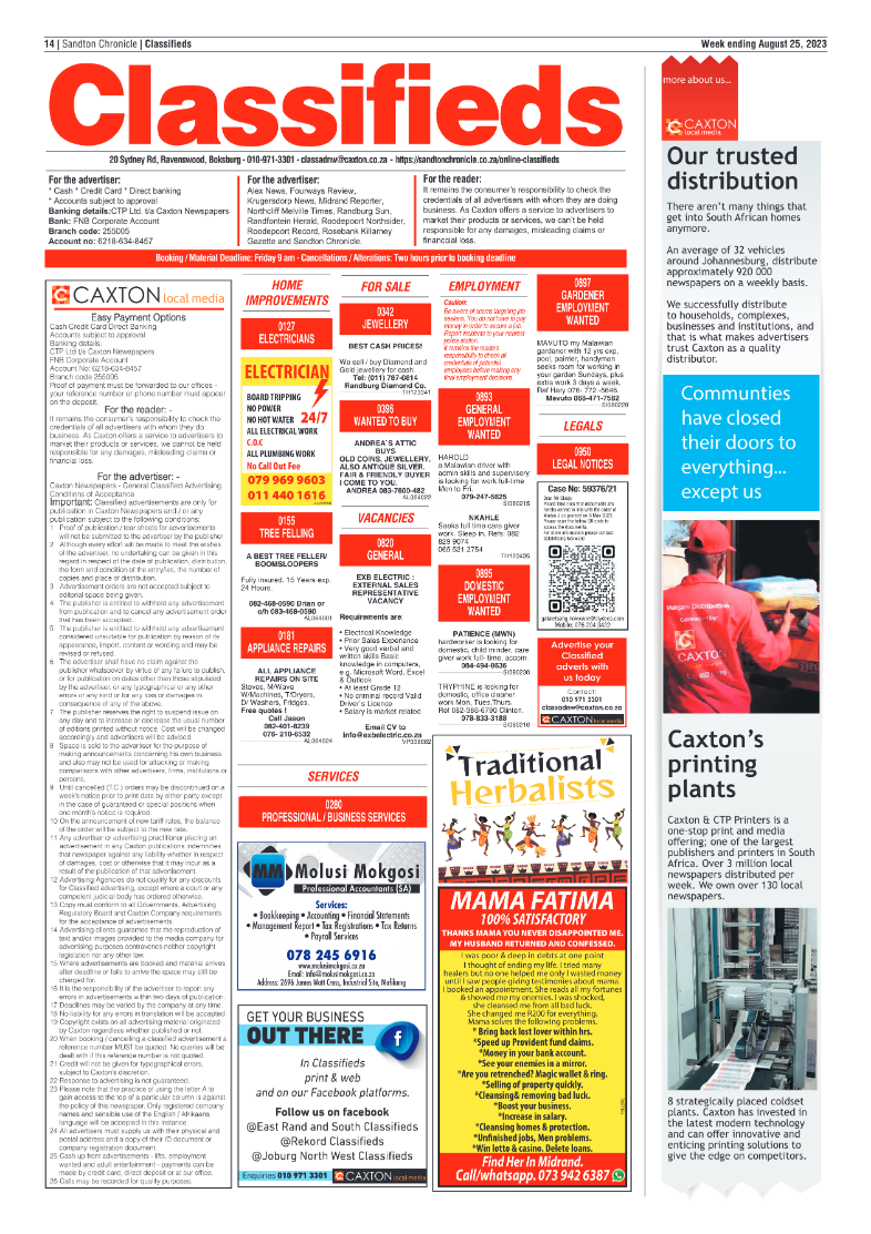 Sandton Chronicle 25 August 2023 page 14