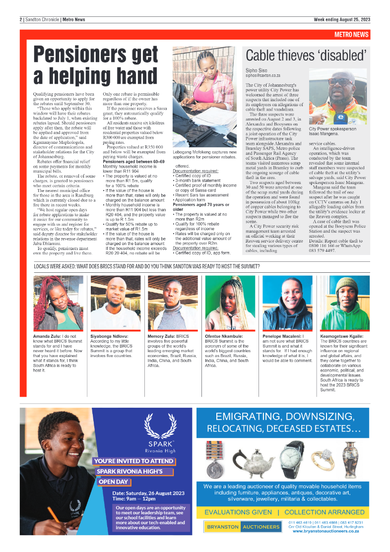Sandton Chronicle 25 August 2023 page 2