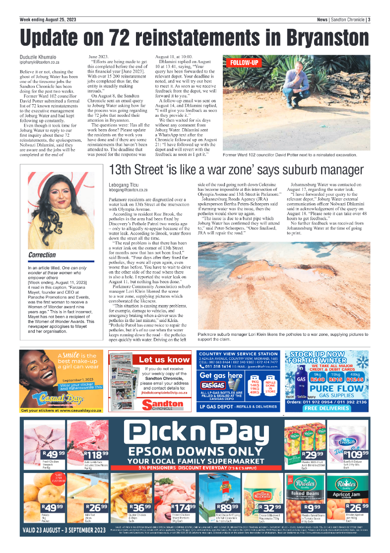 Sandton Chronicle 25 August 2023 page 3
