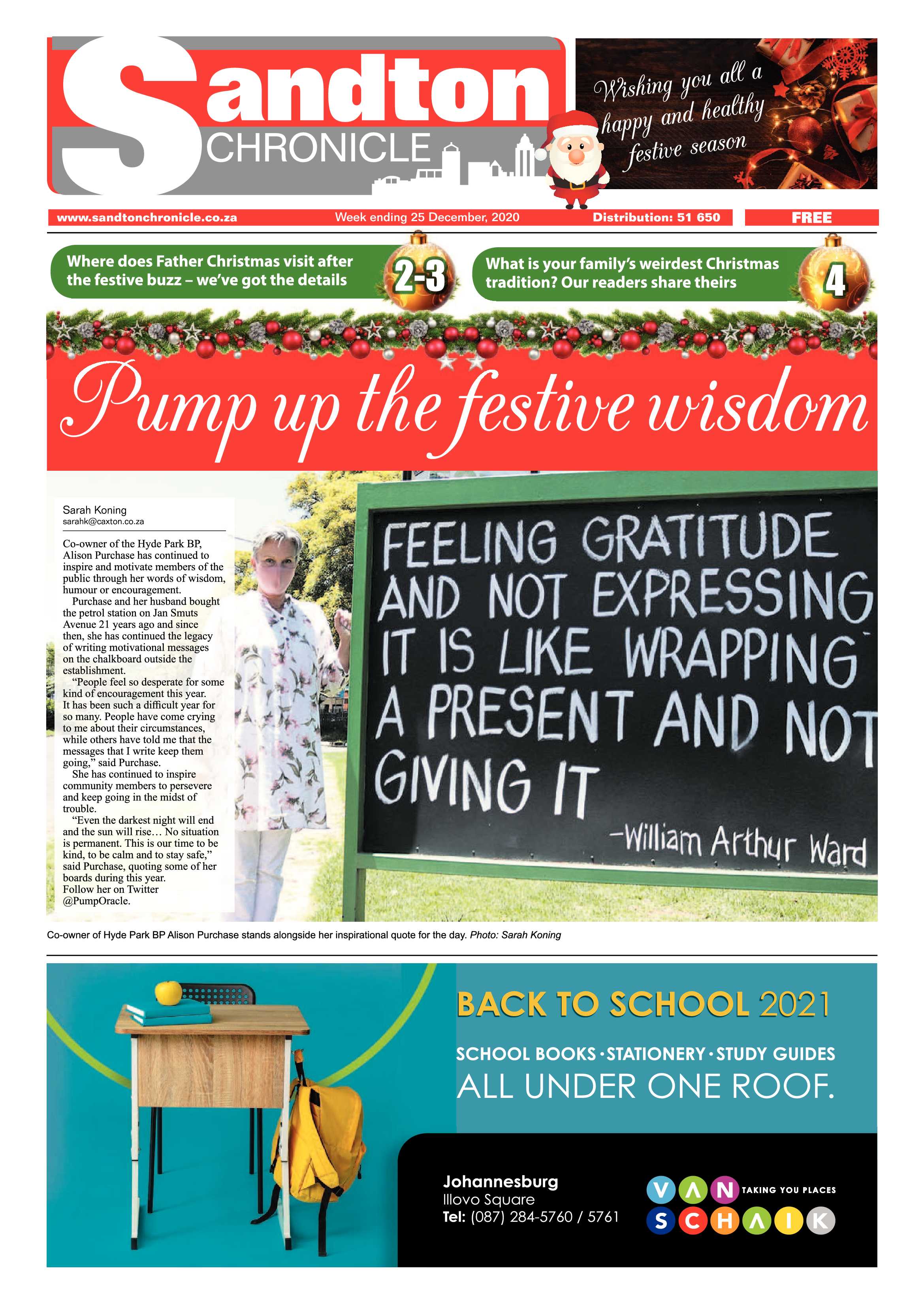 Sandton Chronicle 25 December 2020 page 1