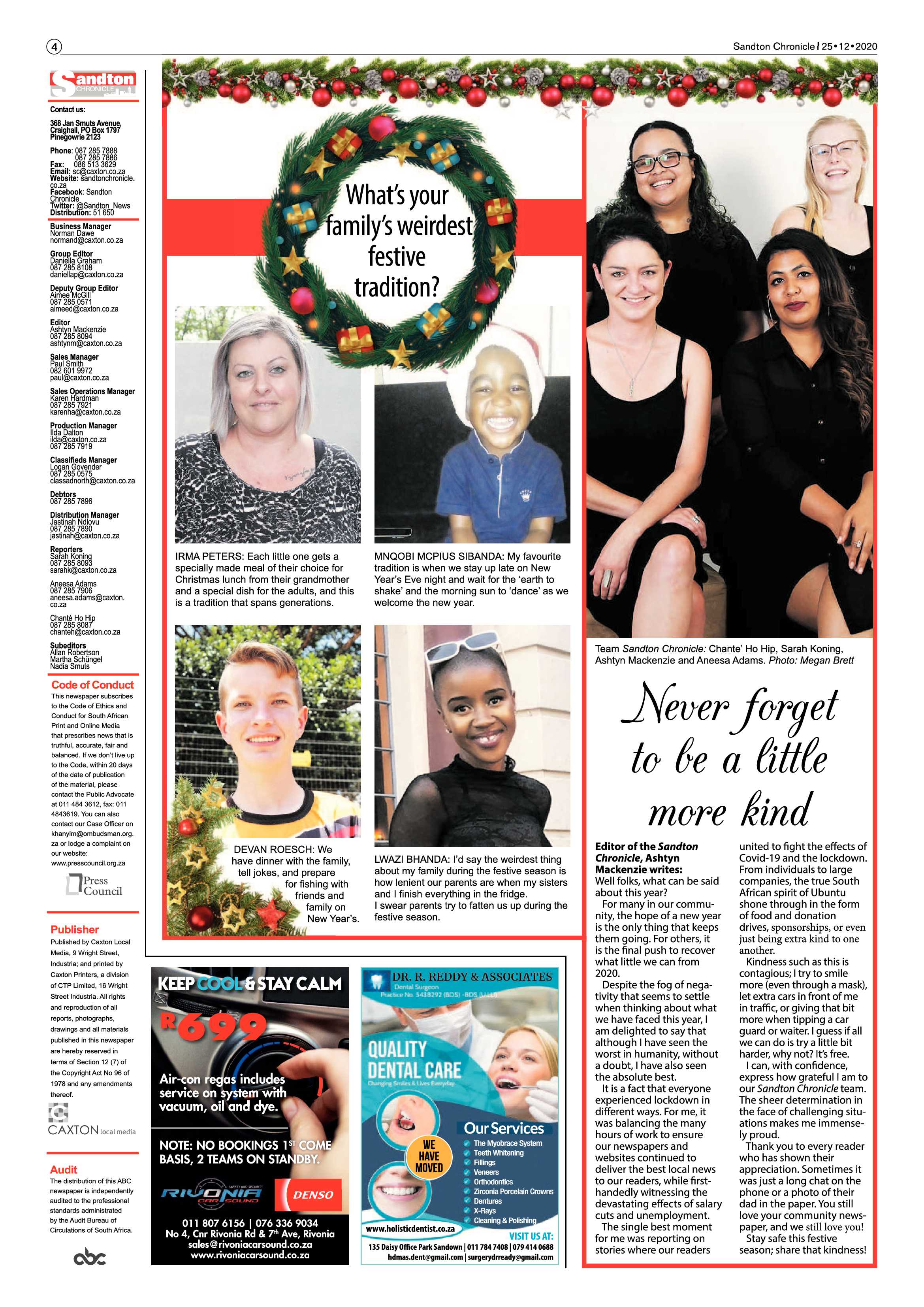 Sandton Chronicle 25 December 2020 page 4