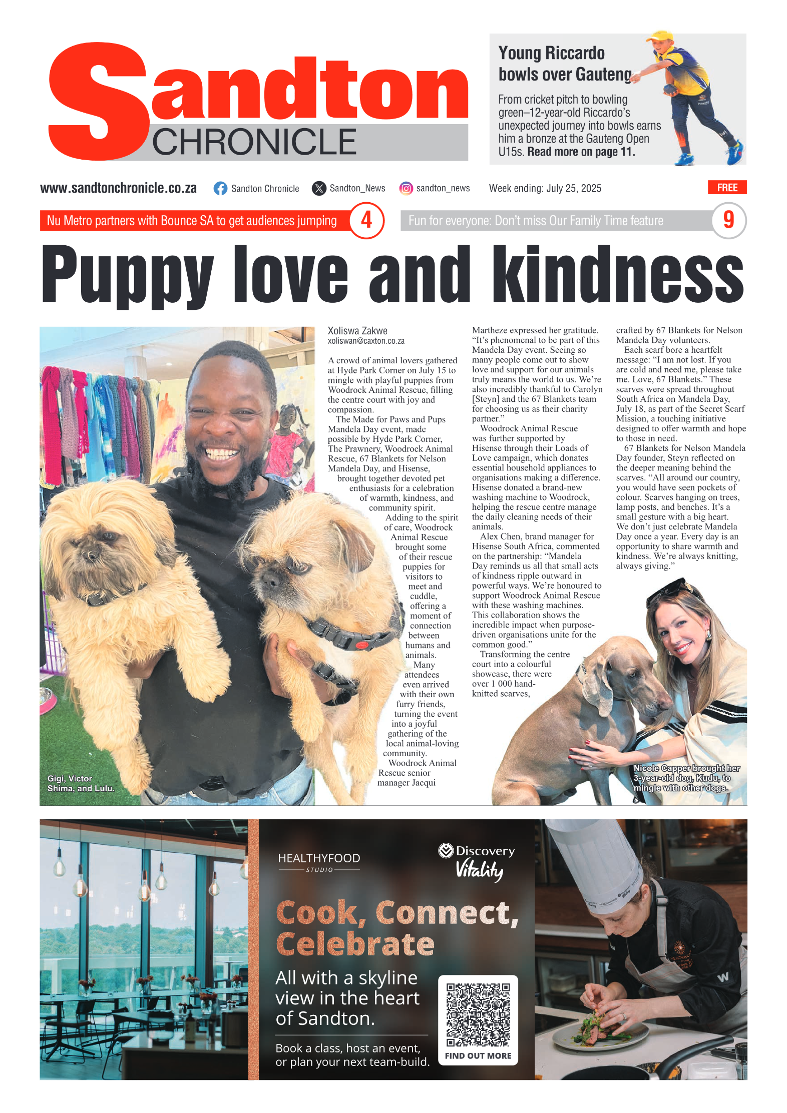 Sandton Chronicle 25 July 2025 page 1