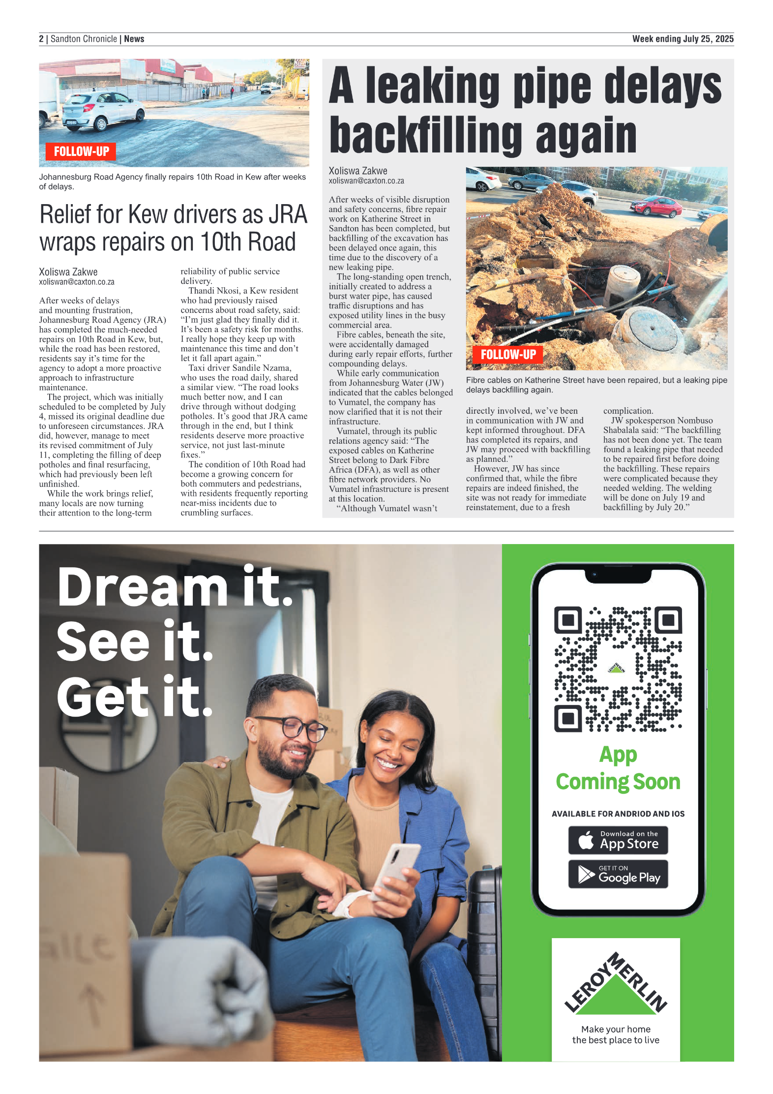 Sandton Chronicle 25 July 2025 page 2