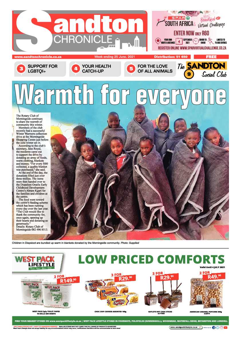 Sandton Chronicle  25 June 2021 page 1