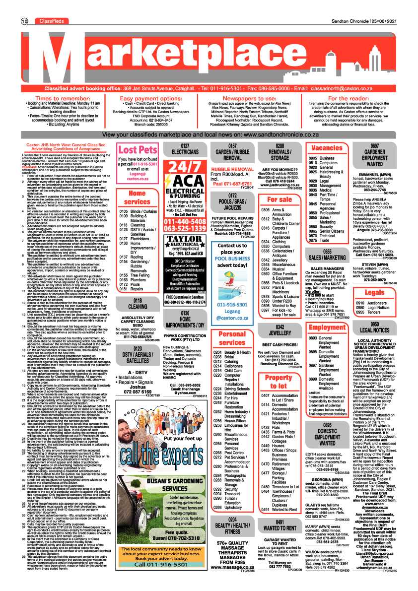 Sandton Chronicle  25 June 2021 page 10