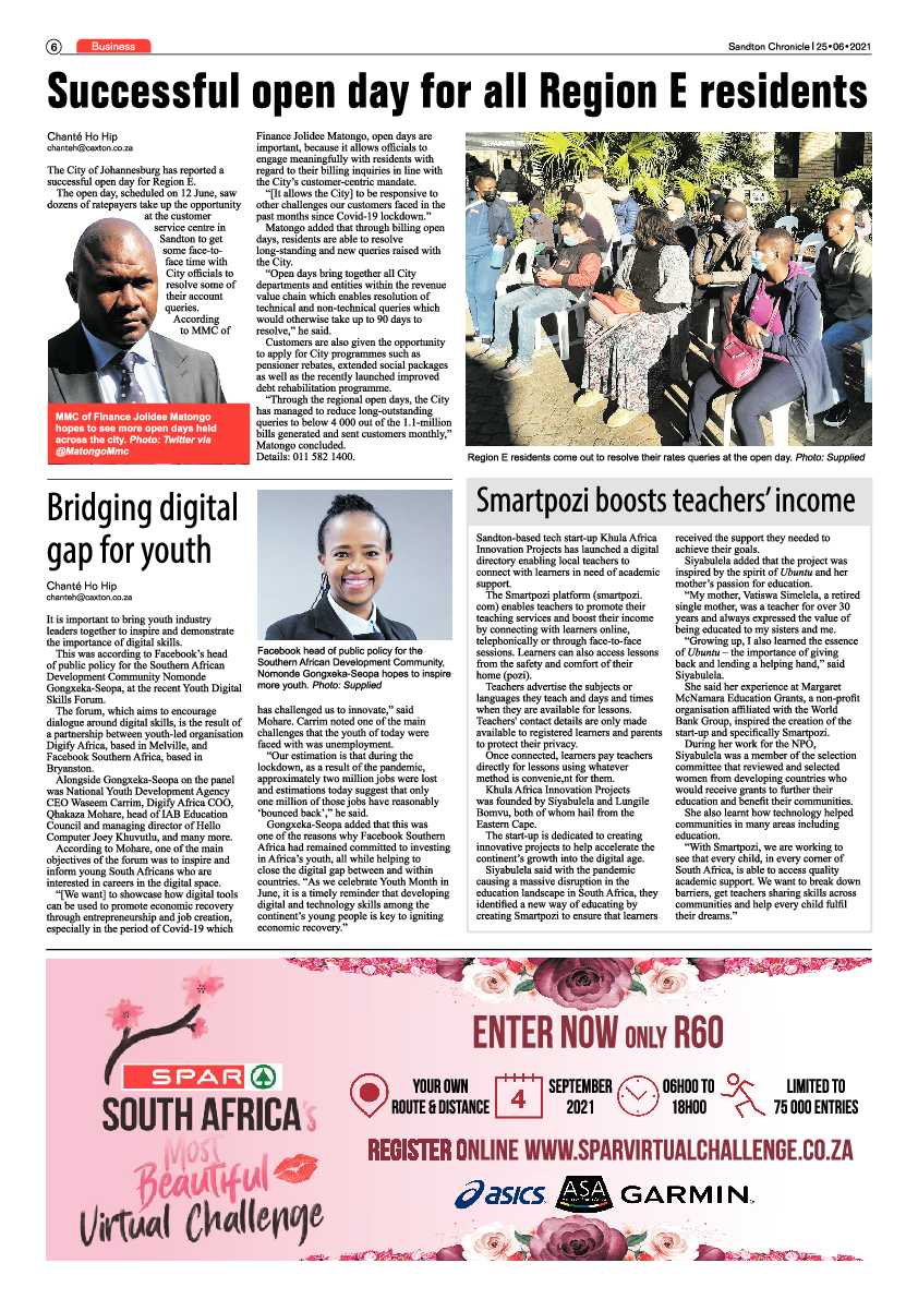 Sandton Chronicle  25 June 2021 page 6