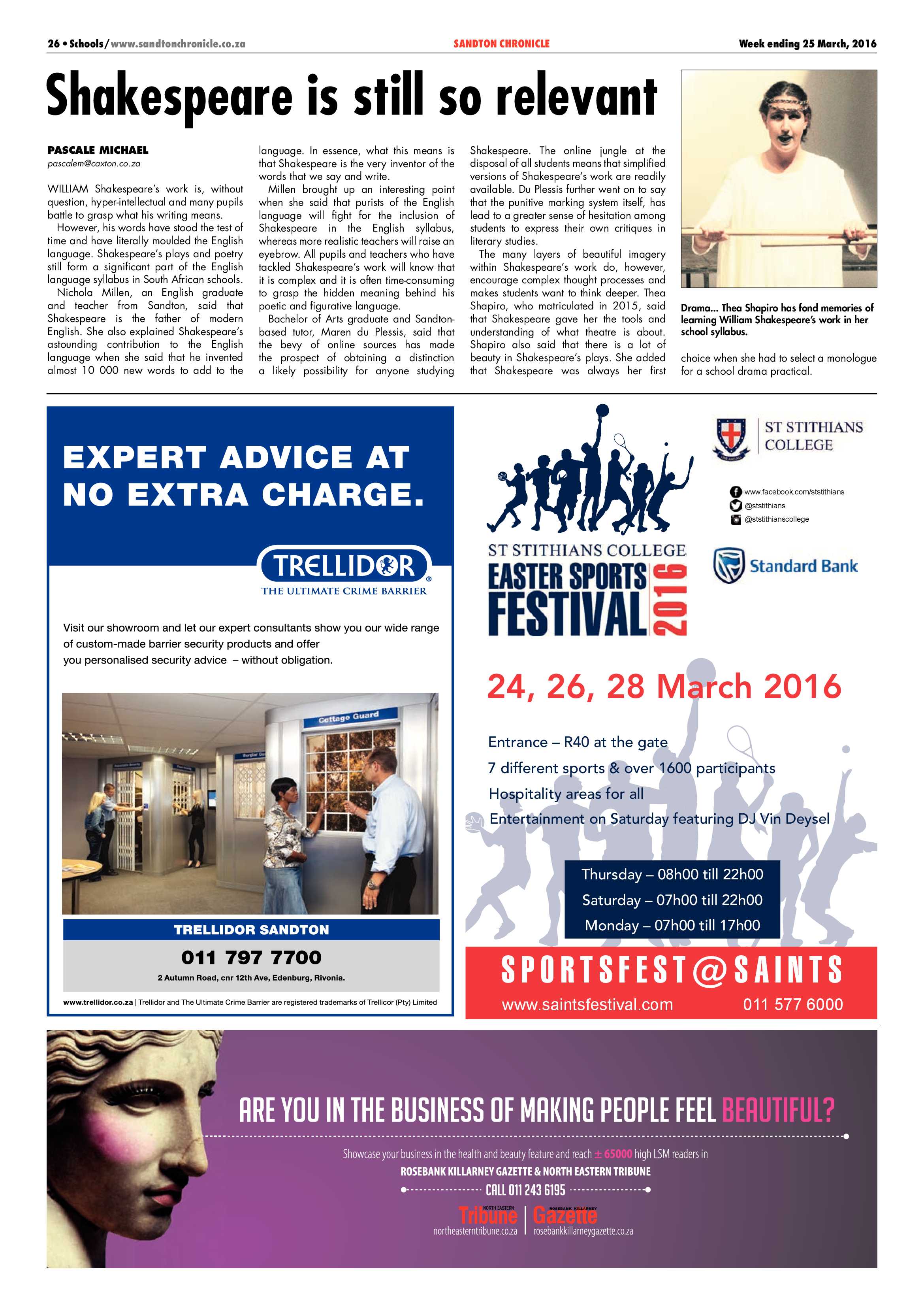 Sandton Chronicle 25 March 2016 page 26