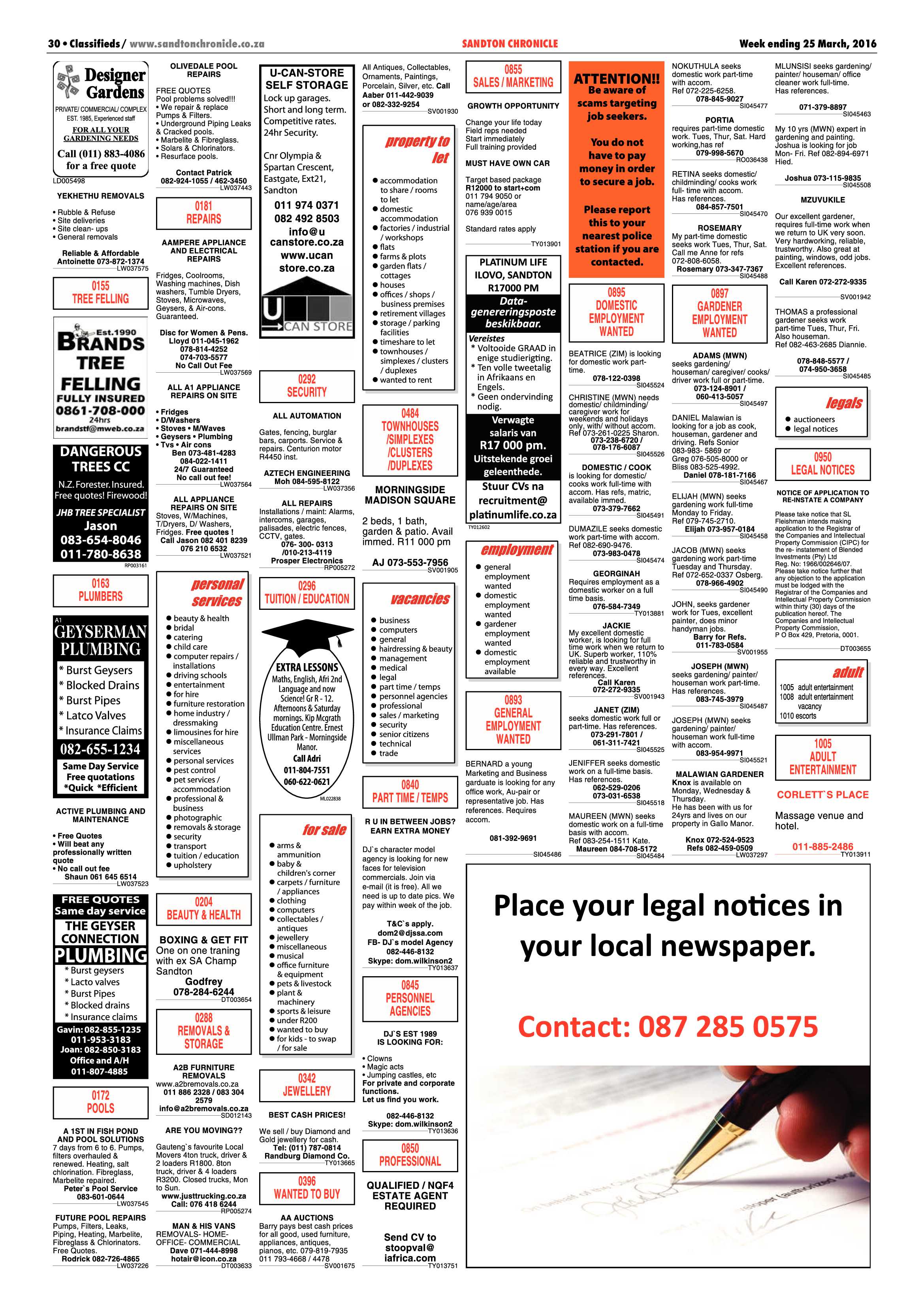 Sandton Chronicle 25 March 2016 page 30
