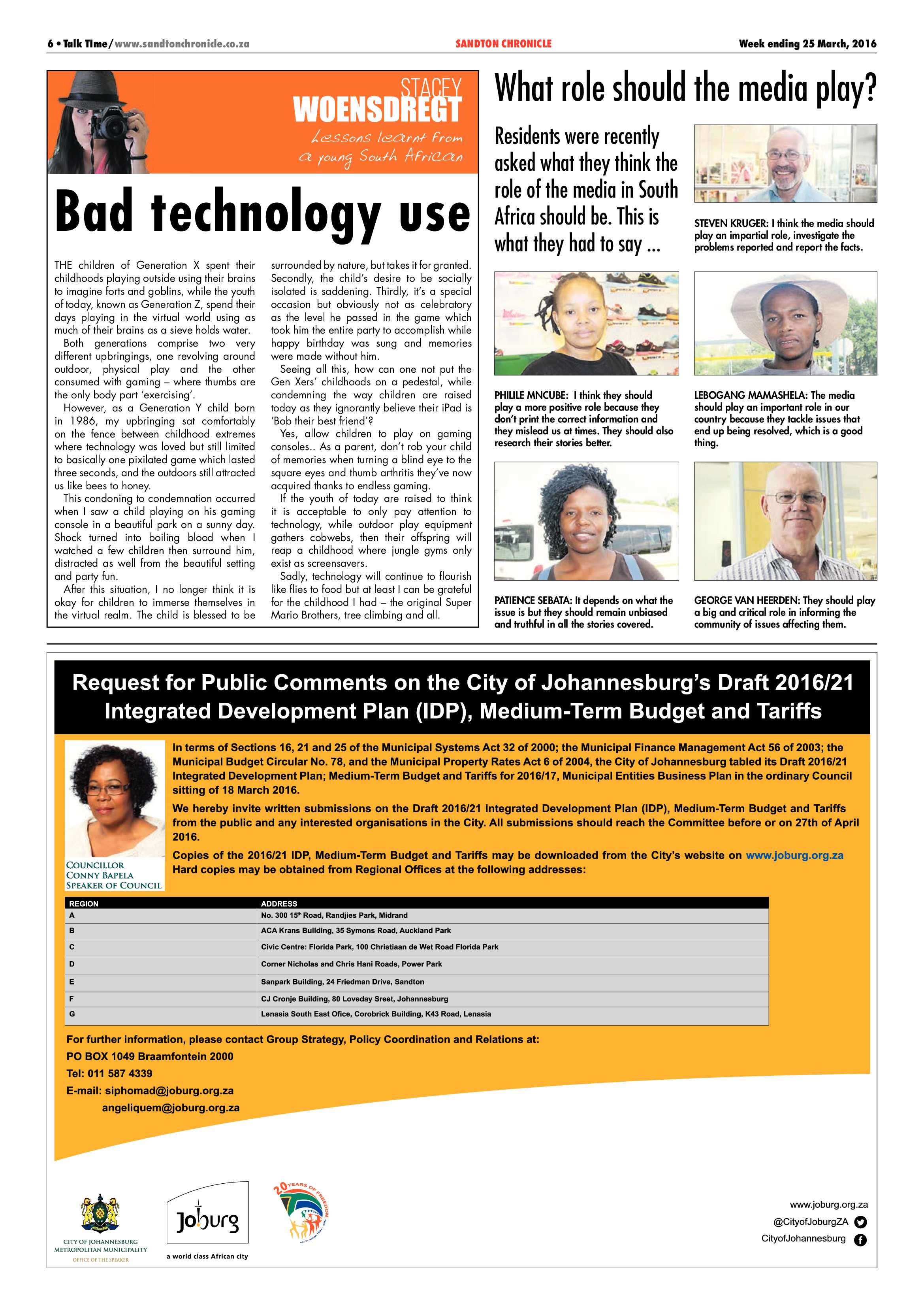 Sandton Chronicle 25 March 2016 page 6