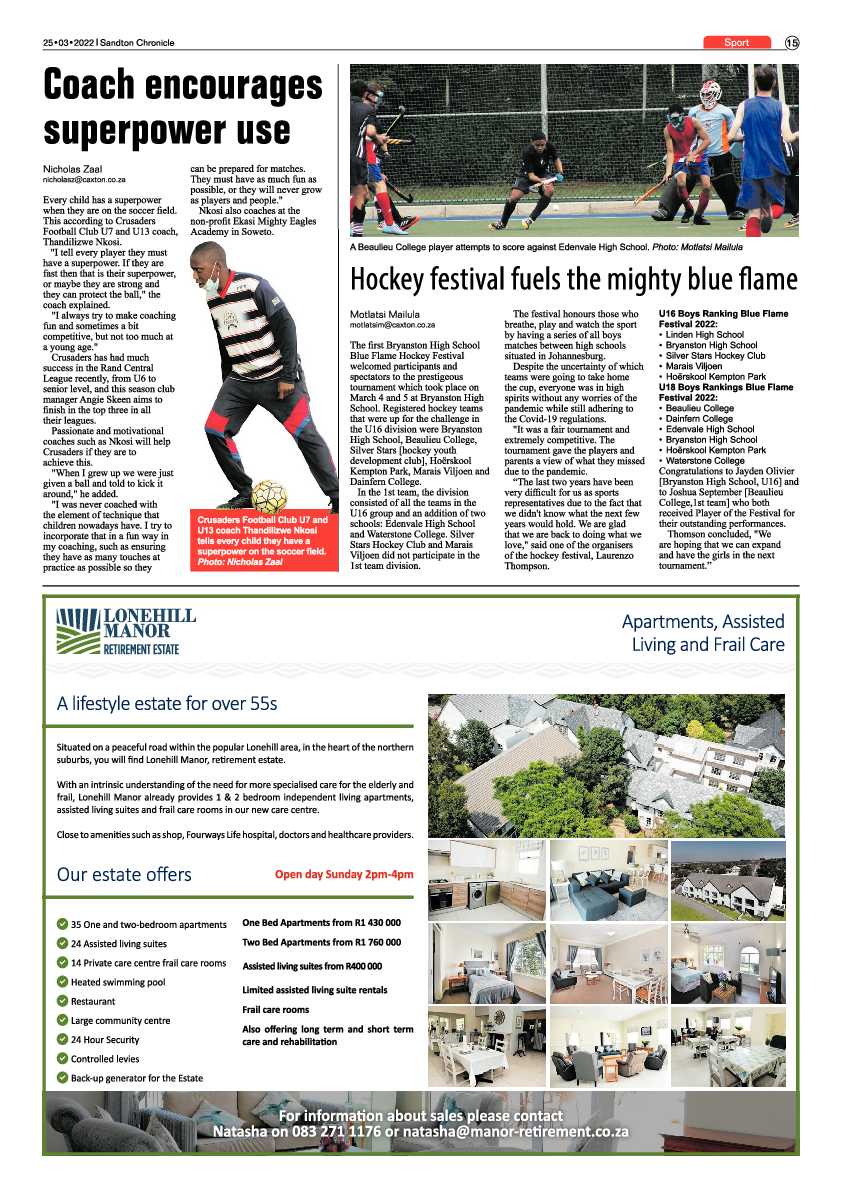 Sandton Chronicle 25 March 2022 page 15