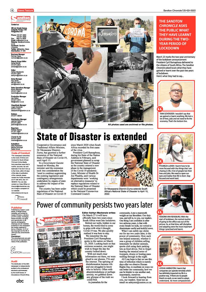 Sandton Chronicle 25 March 2022 page 4