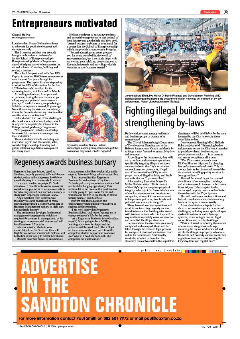 Sandton Chronicle 25 March 2022 page 9