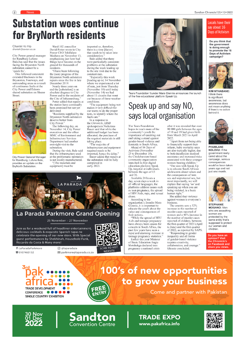 Sandton Chronicle 25 Nov 2022 page 2