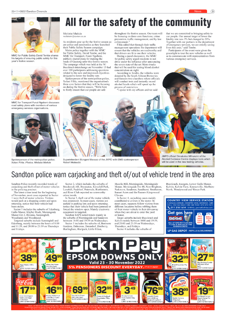 Sandton Chronicle 25 Nov 2022 page 3