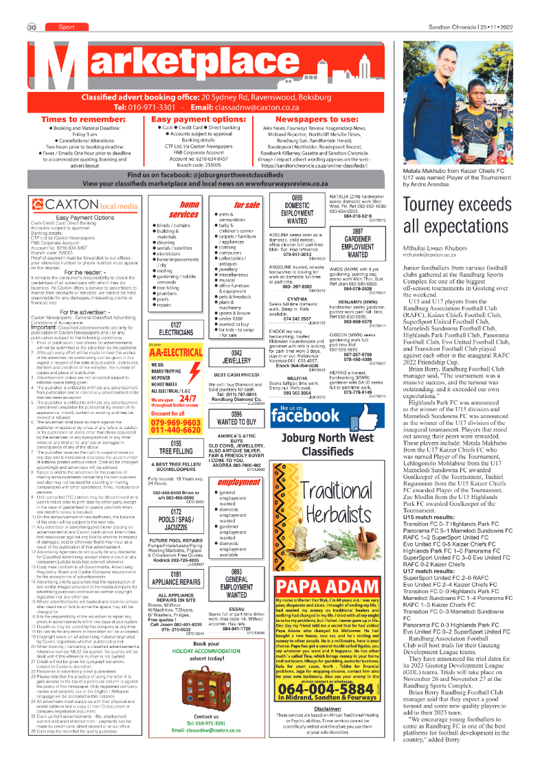 Sandton Chronicle 25 Nov 2022 page 30