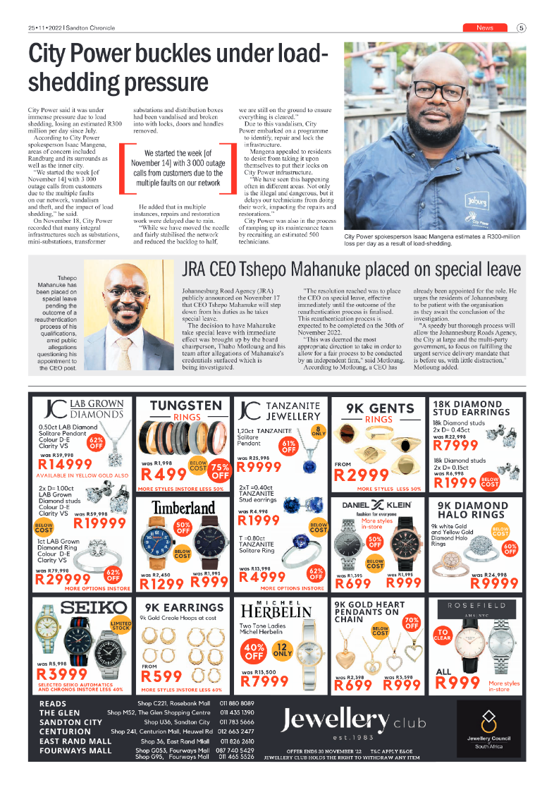 Sandton Chronicle 25 Nov 2022 page 5