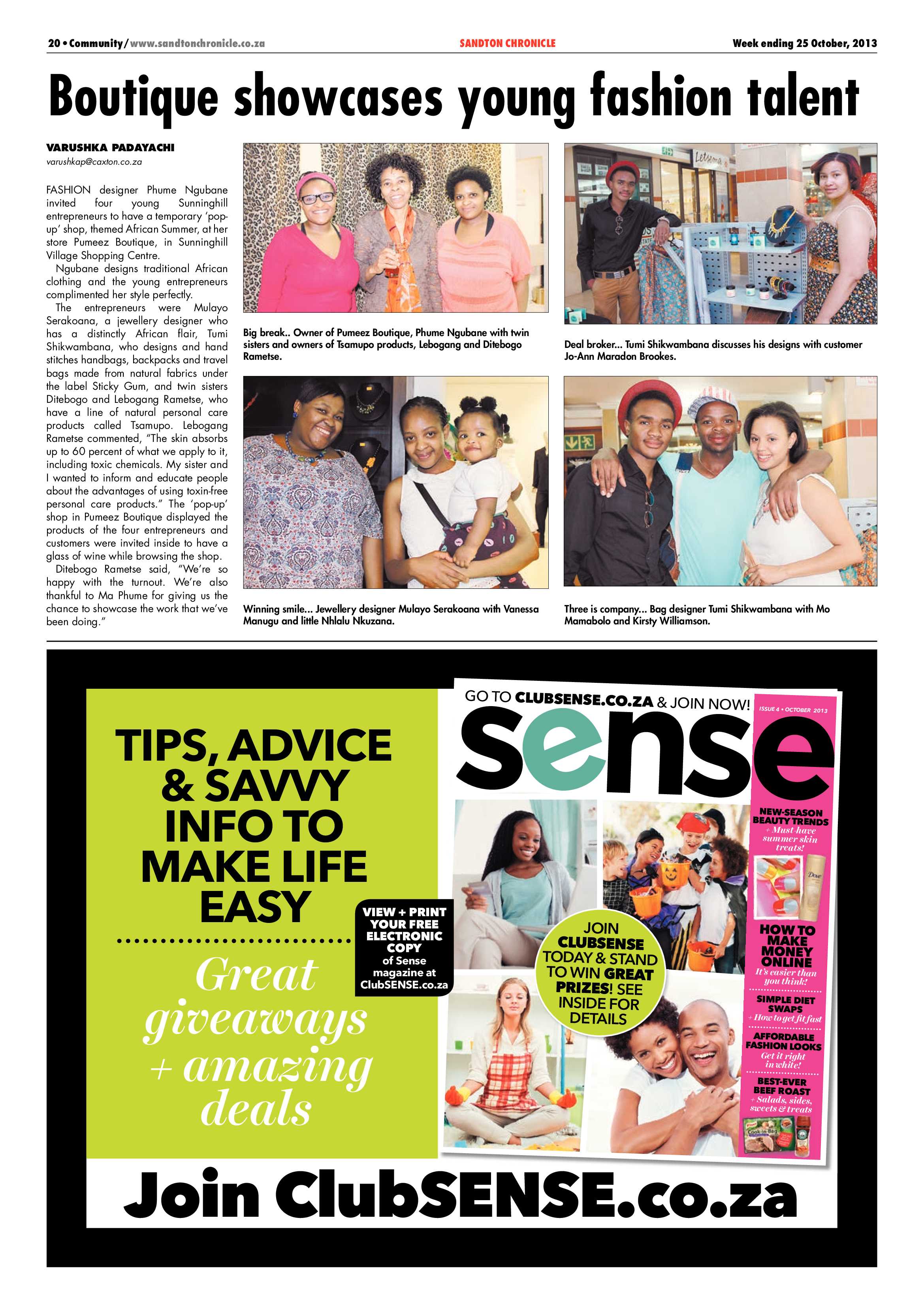 Sandton Chronicle 25 October 2013 page 20