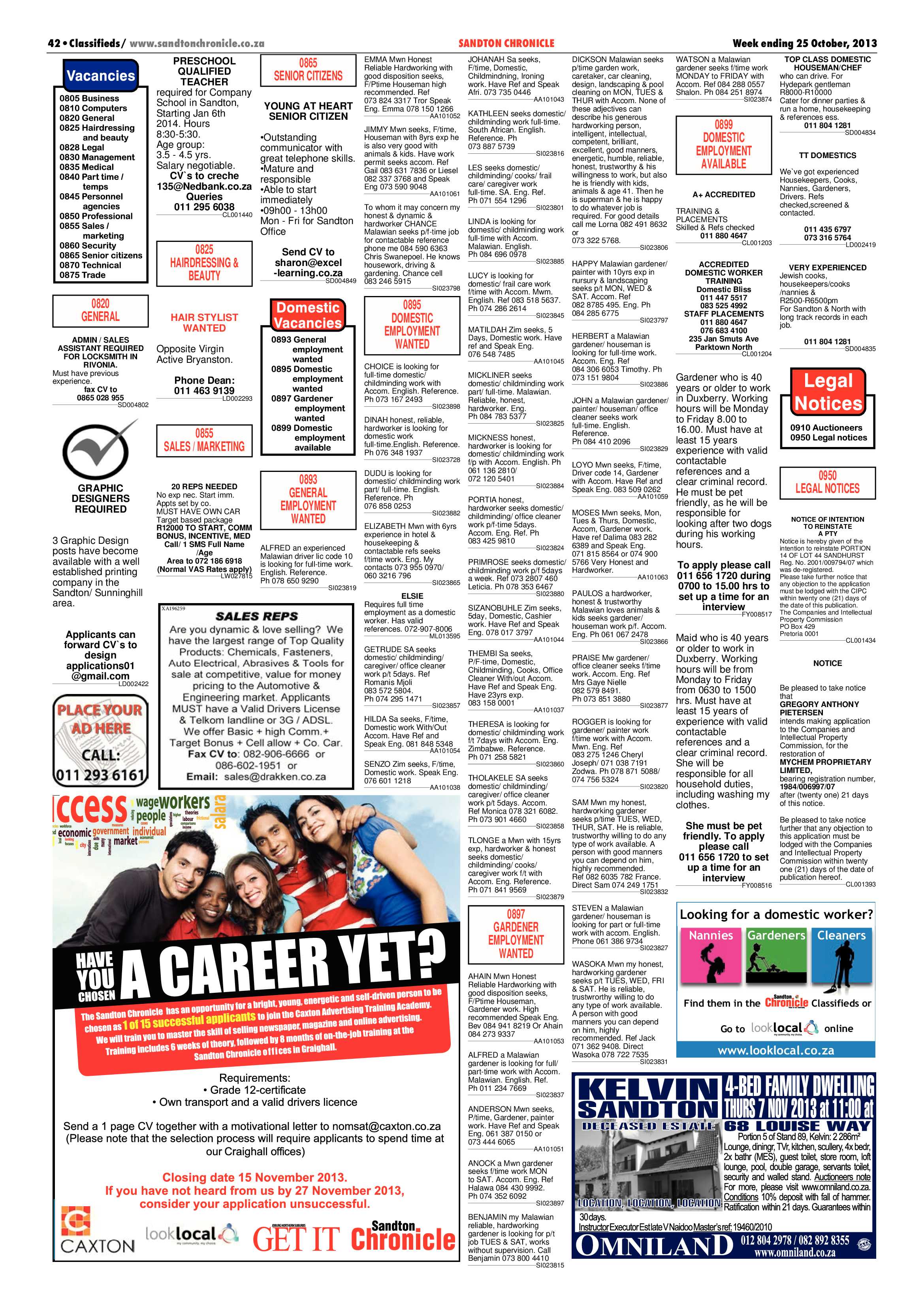 Sandton Chronicle 25 October 2013 page 62