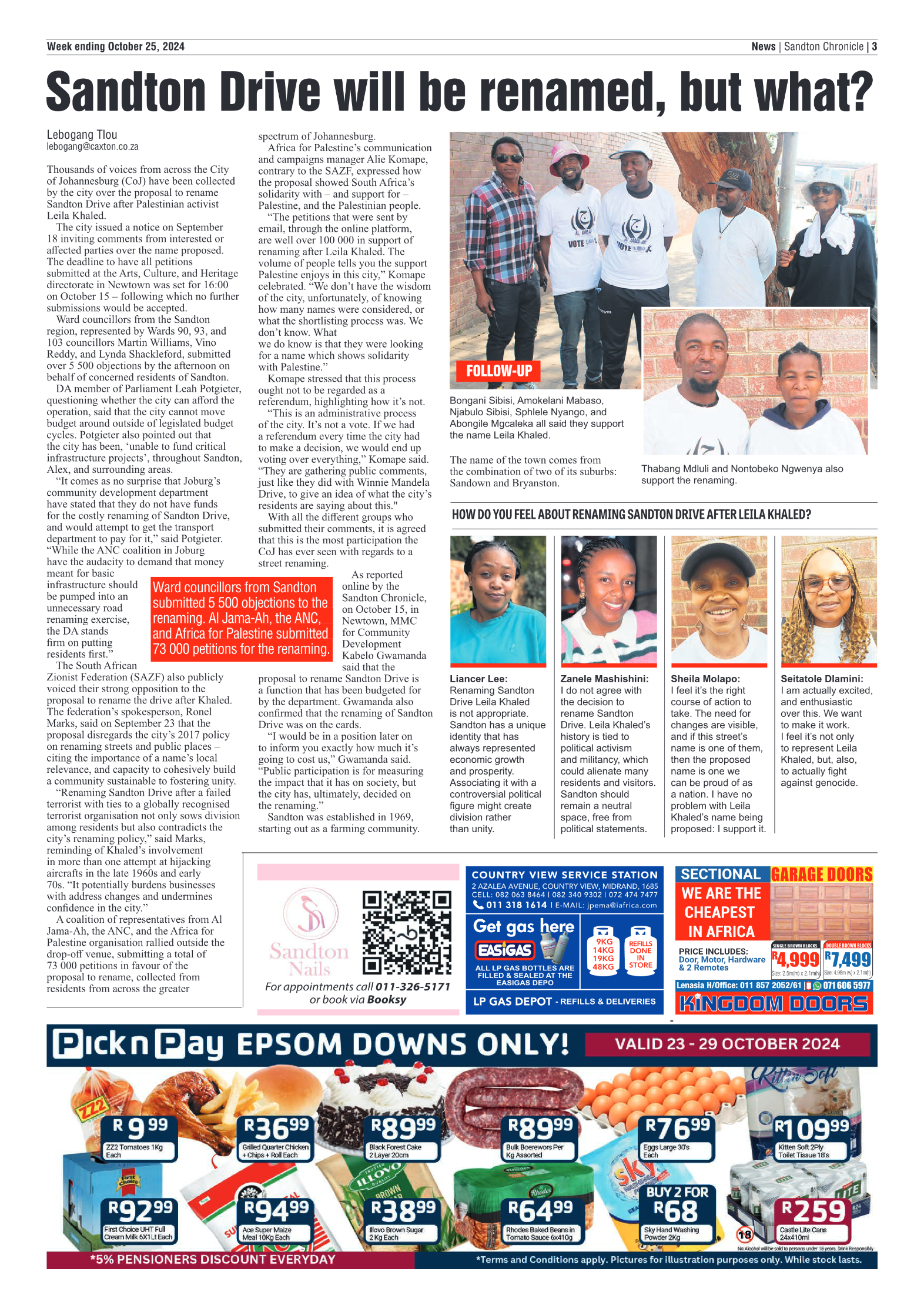Sandton Chronicle 25 October 2024 page 3