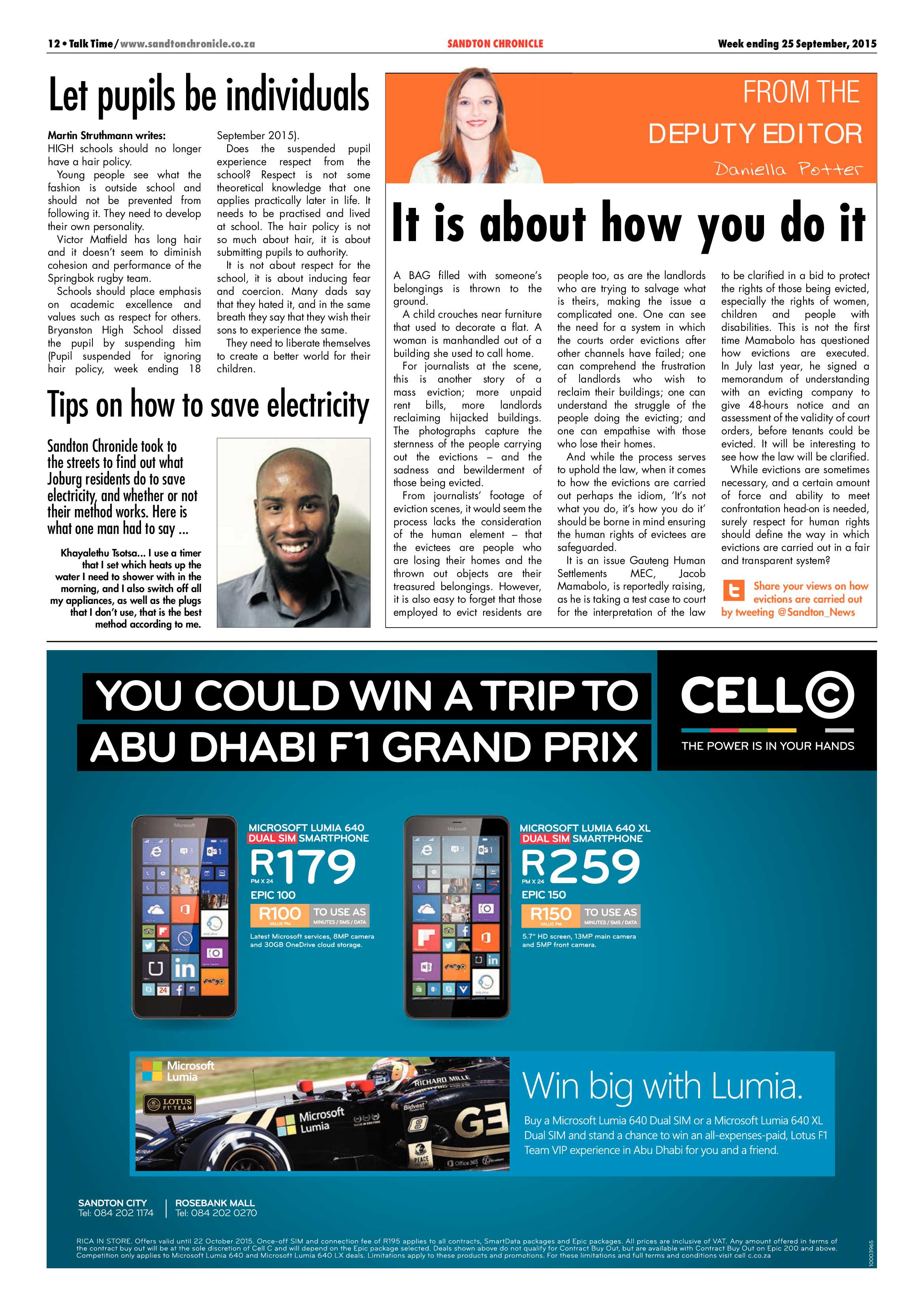 Sandton Chronicle 25 September 2015 page 12
