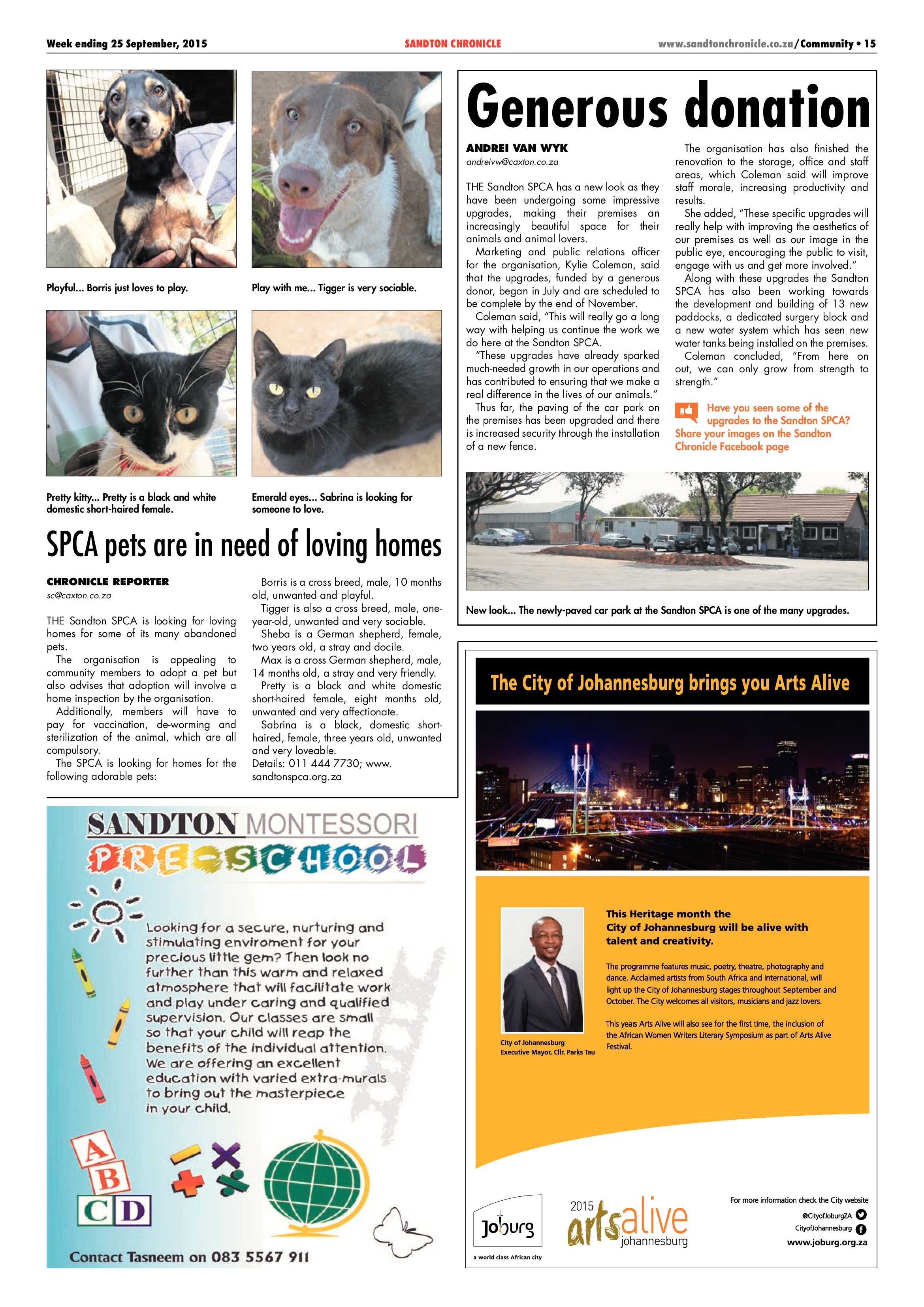 Sandton Chronicle 25 September 2015 page 15