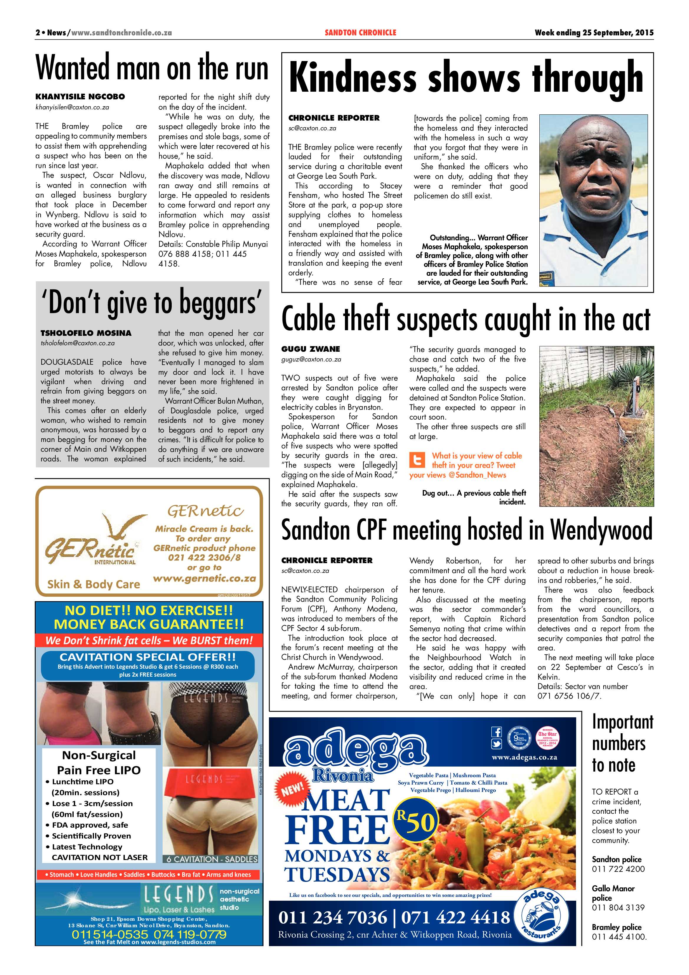 Sandton Chronicle 25 September 2015 page 2