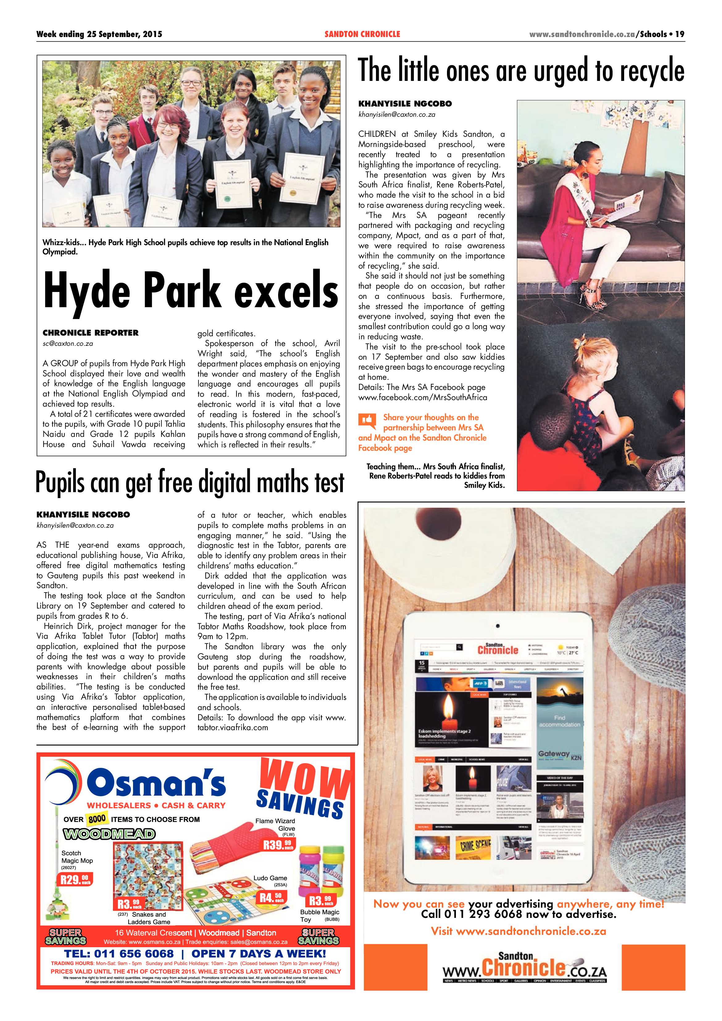 Sandton Chronicle 25 September 2015 page 27