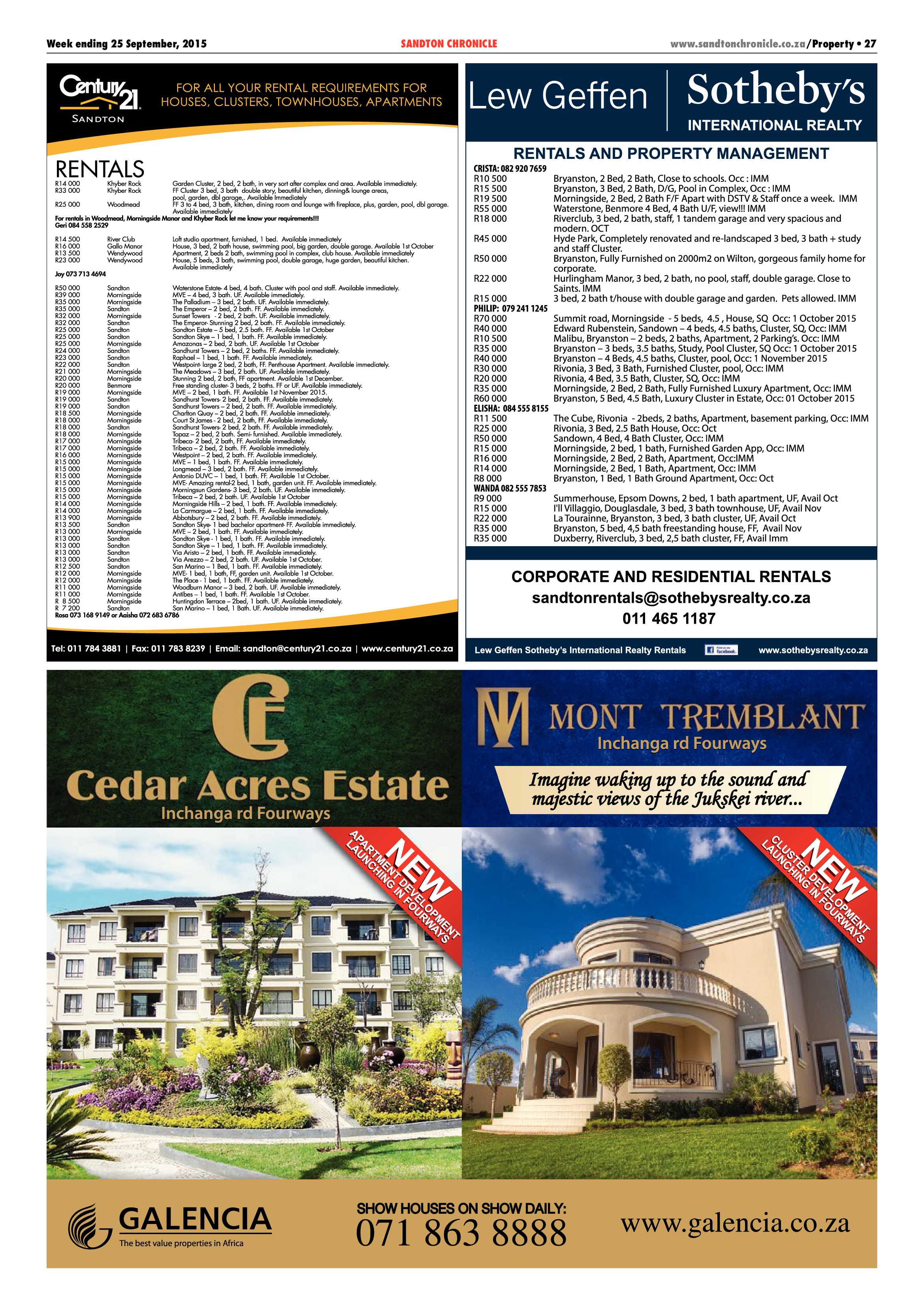 Sandton Chronicle 25 September 2015 page 35