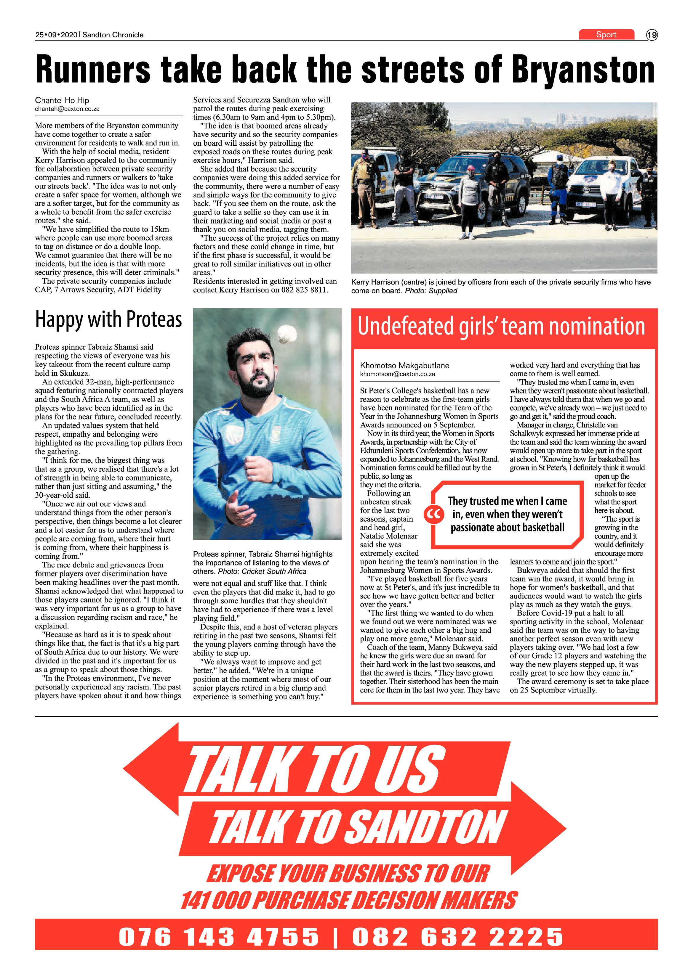 Sandton Chronicle 25 September 2020 page 19