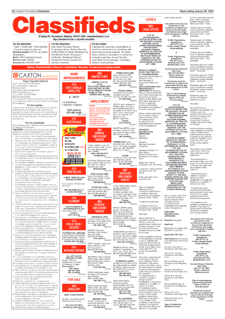 Sandton Chronicle 26 January 2024 page 18