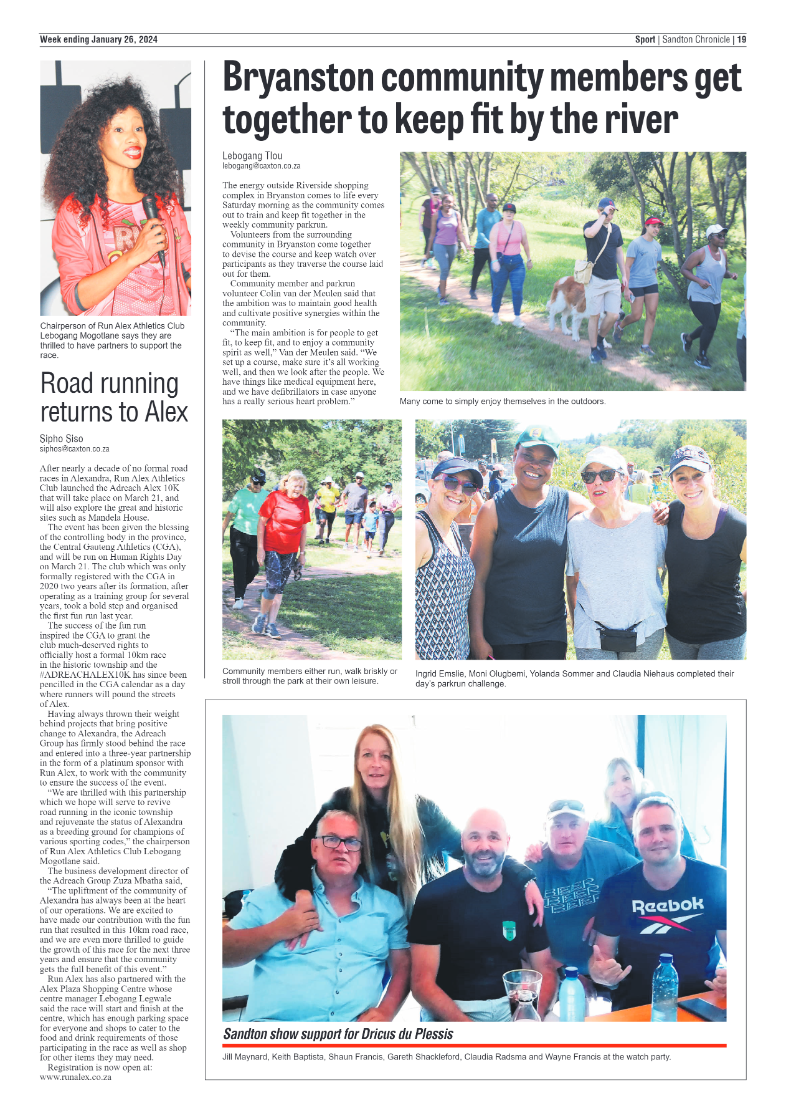 Sandton Chronicle 26 January 2024 page 19