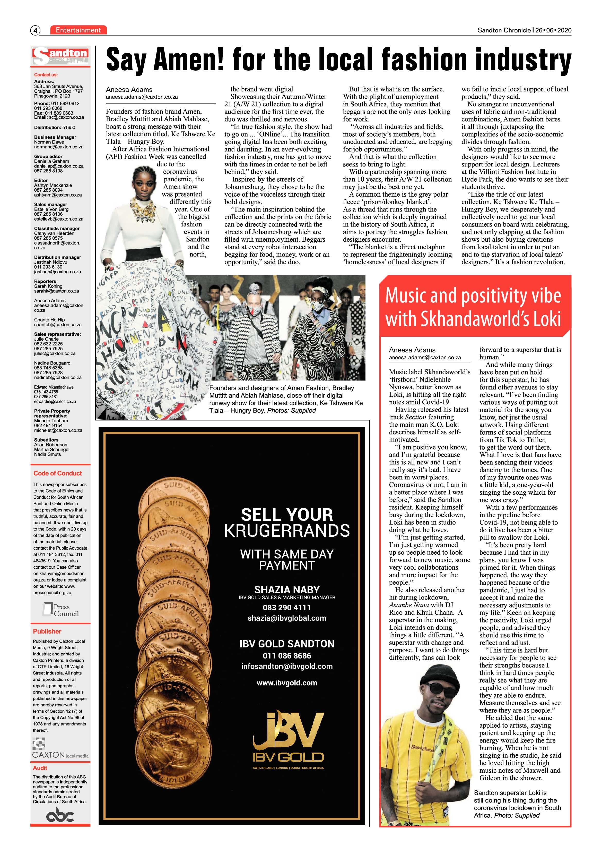 Sandton Chronicle 26 June 2020 page 4