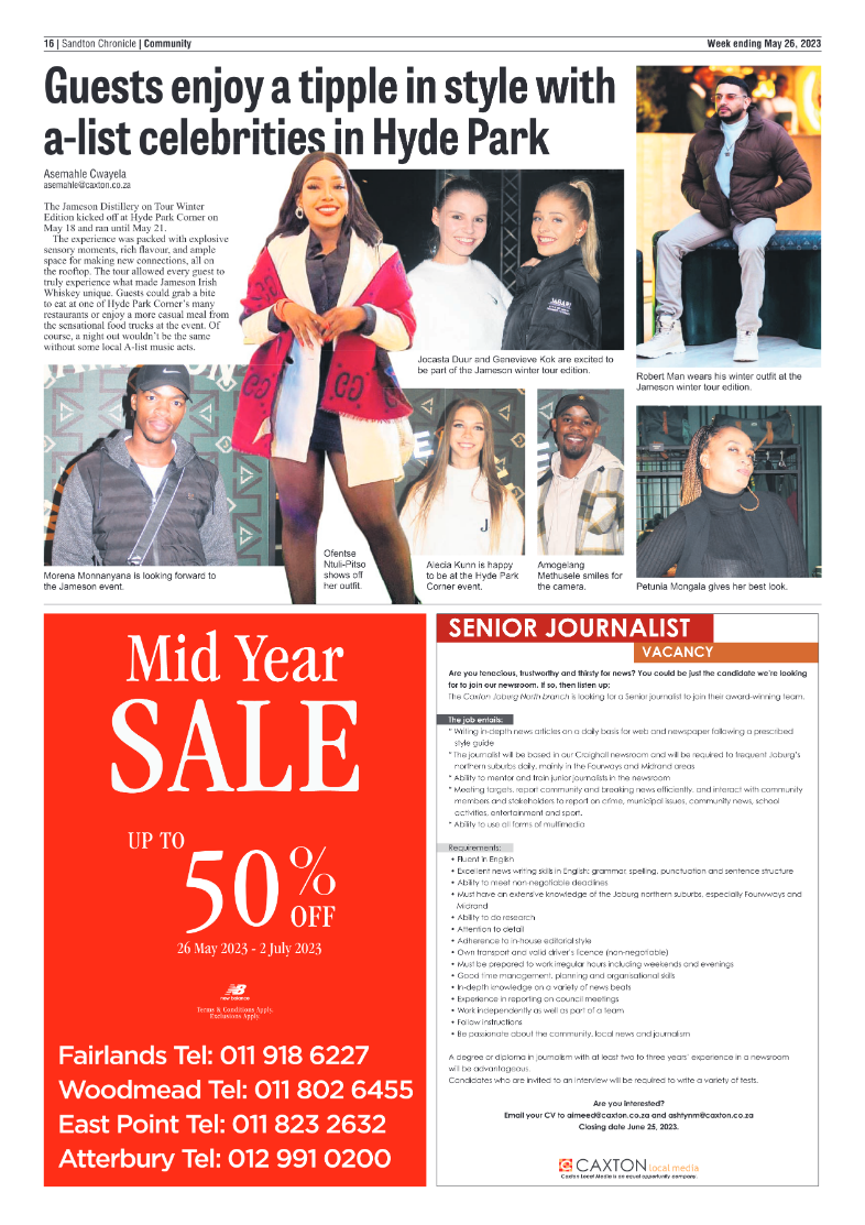 Sandton Chronicle 26 May 2023 page 16