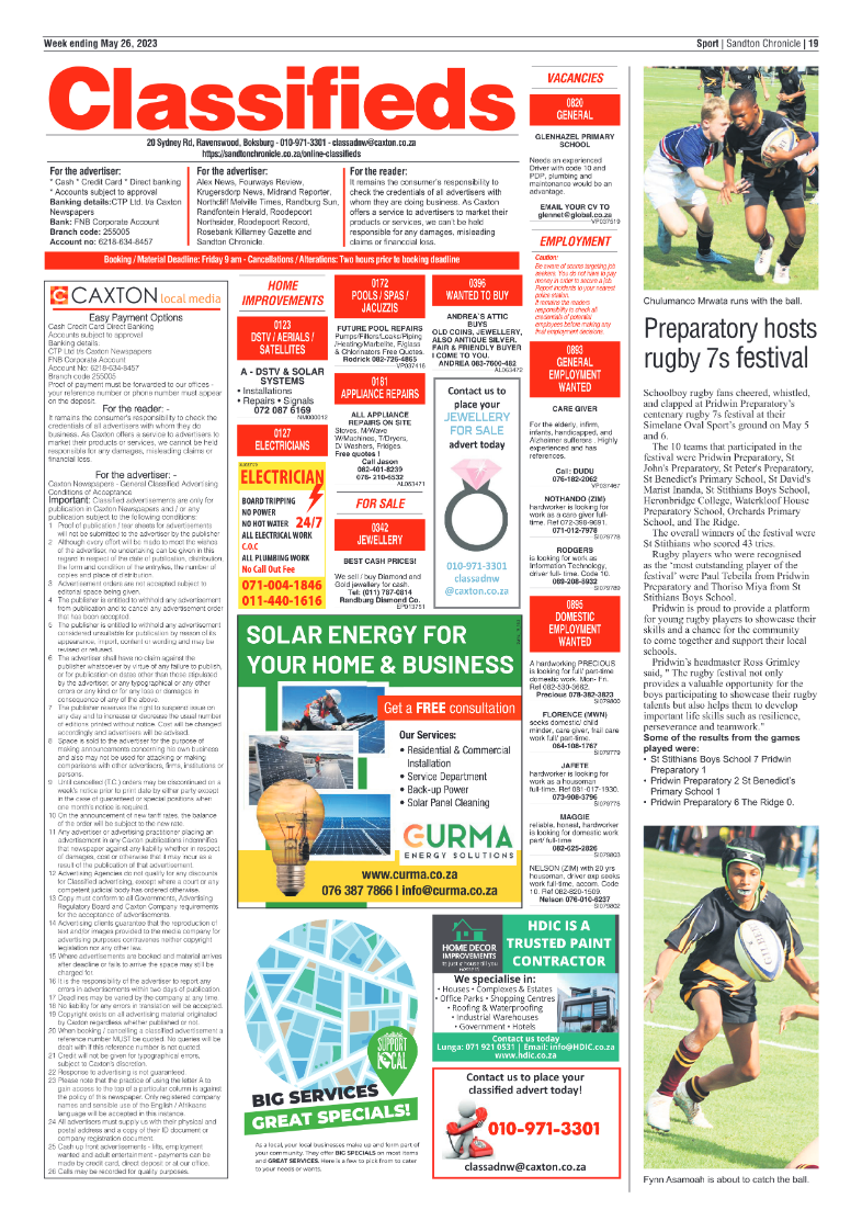 Sandton Chronicle 26 May 2023 page 19