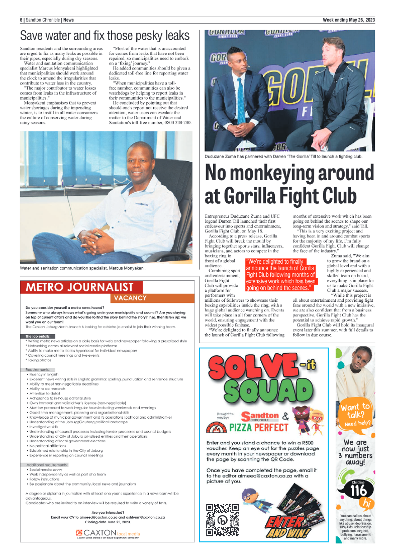 Sandton Chronicle 26 May 2023 page 6
