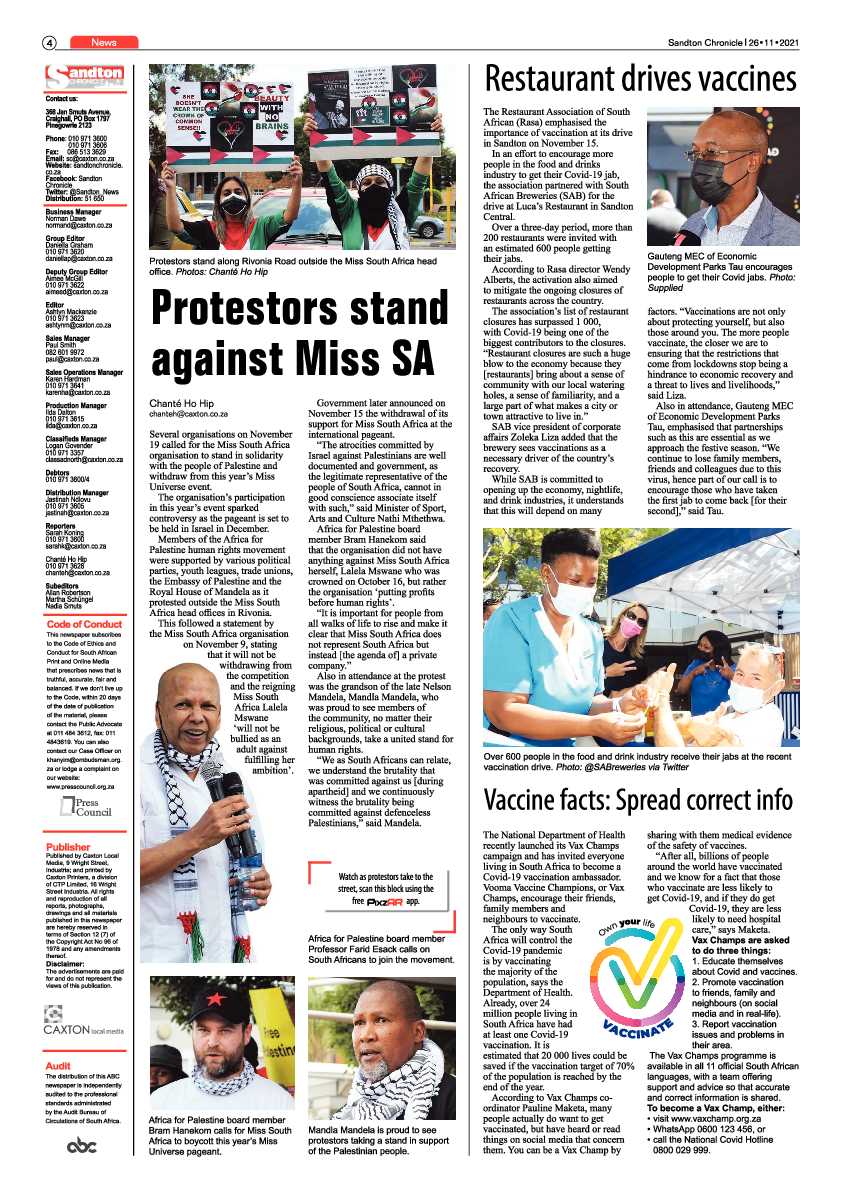 Sandton Chronicle 26 November 2021 page 4