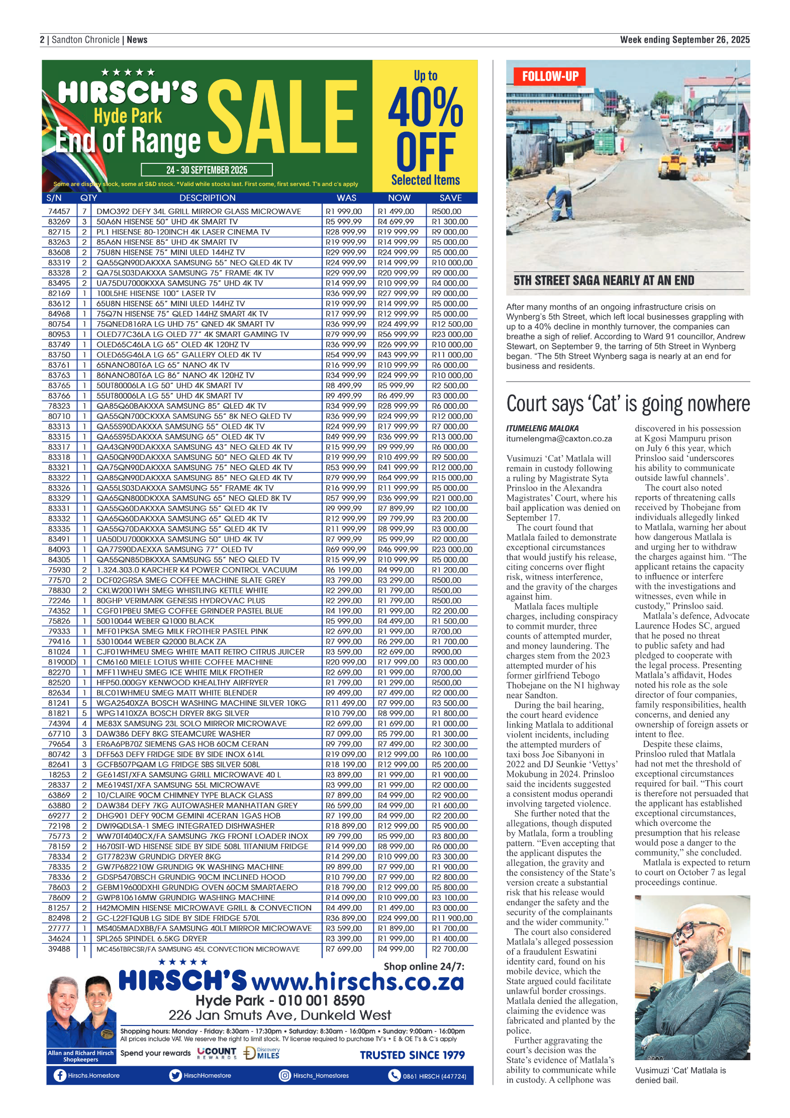 Sandton Chronicle 26 September 2025 page 2
