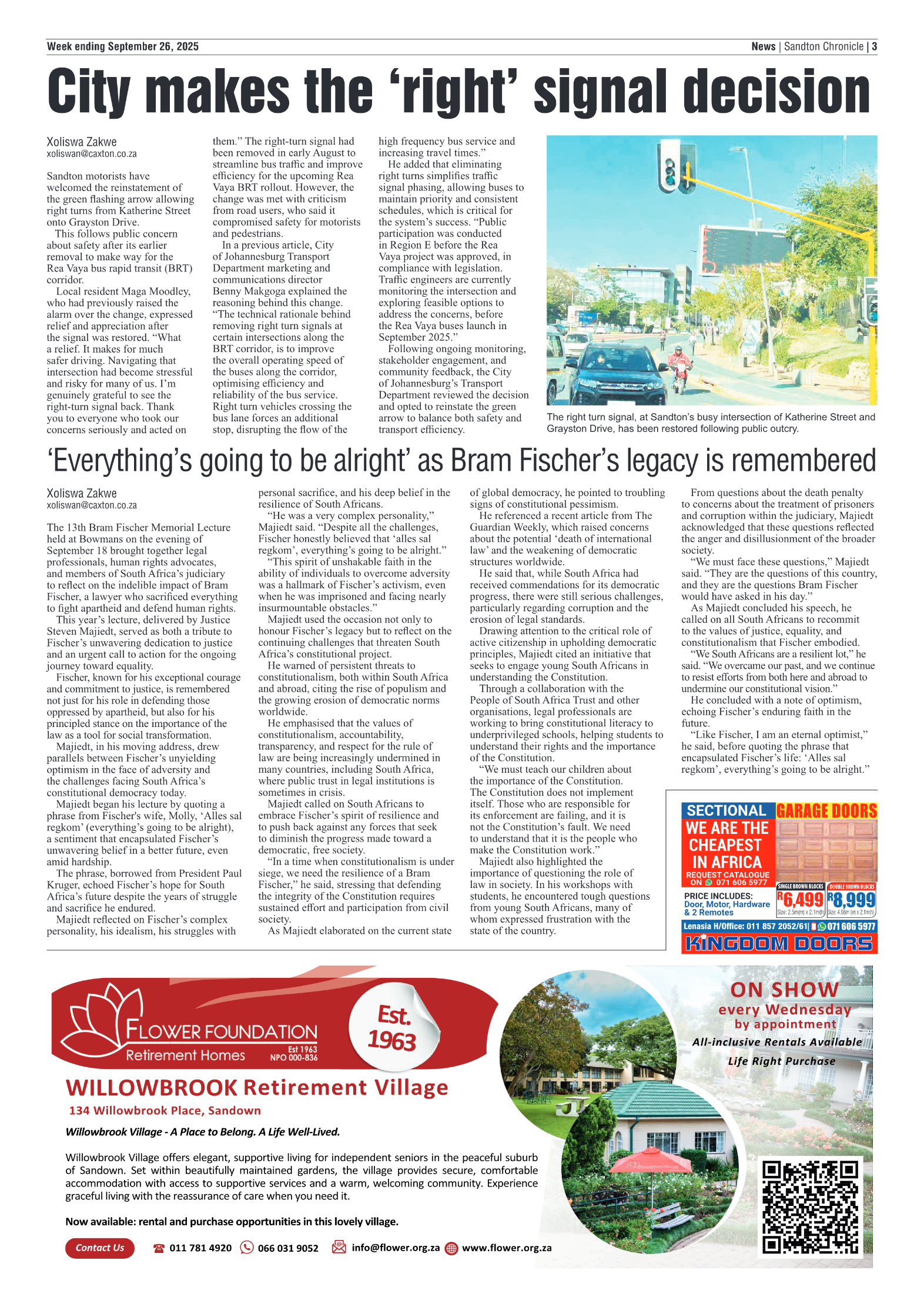 Sandton Chronicle 26 September 2025 page 3